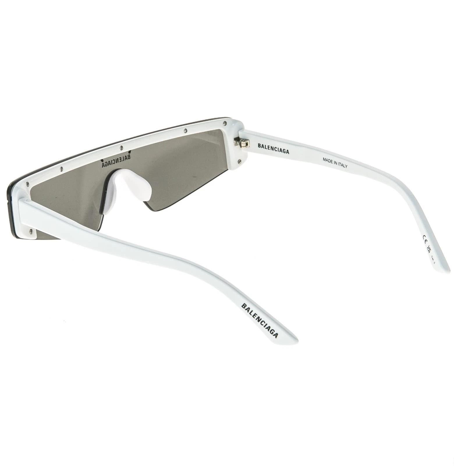 Balenciaga BALENCIAGA BB0003S SKI 0003 White Silver Fashion Sunglasses Size ONE SIZE - 7 Thumbnail