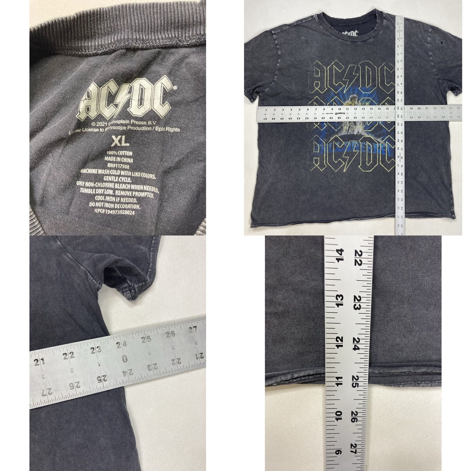Vintage VINTAGE ACDC Ballbreaker World Tour 1996 Graphic T-Shirt Women XL Black Acid Wash Music Size XL / US 12-14 / IT 48-50 - 8 Thumbnail