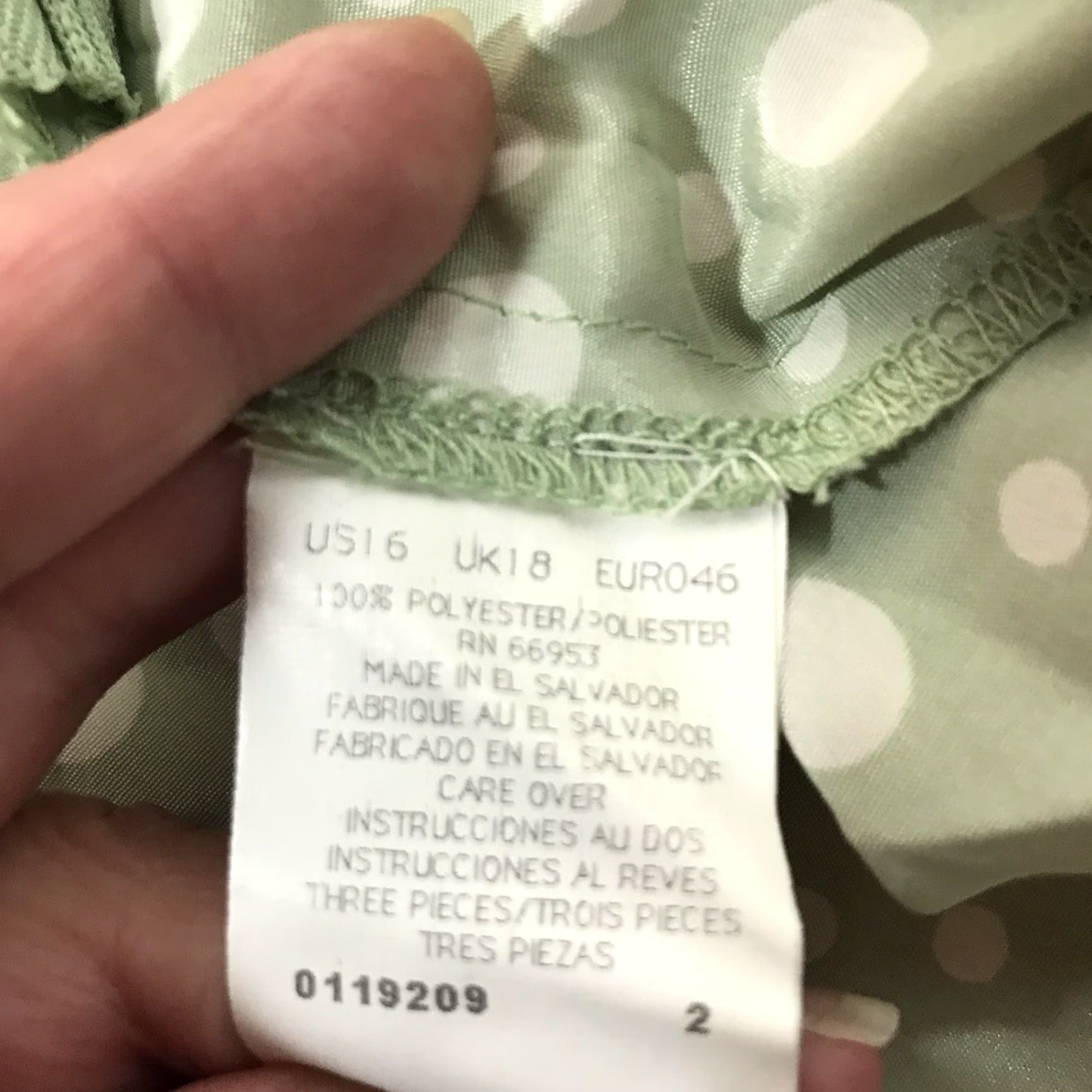 Vintage Vintage Yes Leslie Fay Mint Grn/Wht Polka Dot A-Line Maxi Skirt Womens Size 16 Size 38" / US 16 / IT 52 - 7 Thumbnail
