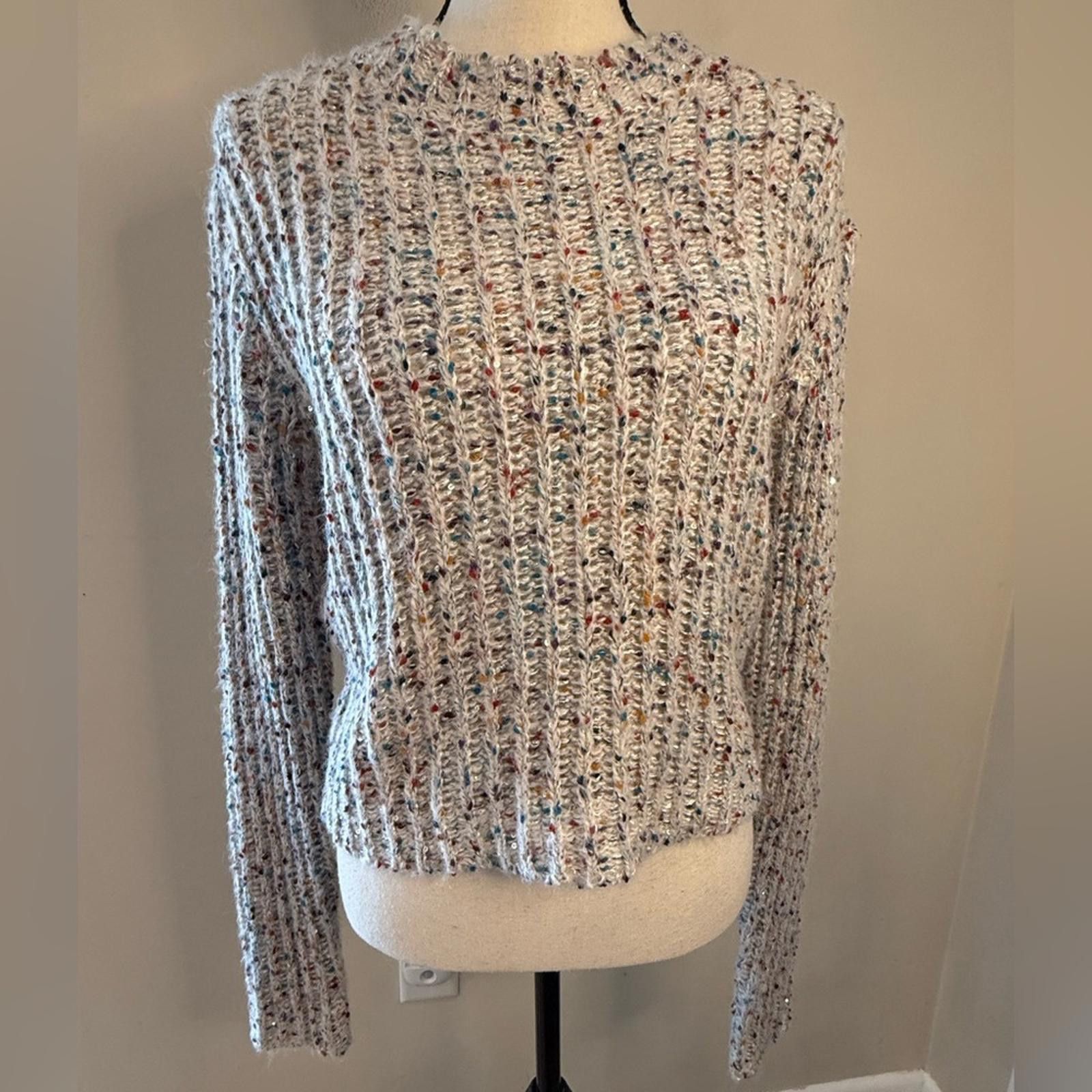 Other Harper Wren colorful sweater crochet knit ribbed fuzzy SZ SM Size S / US 4 / IT 40 - 1 Thumbnail