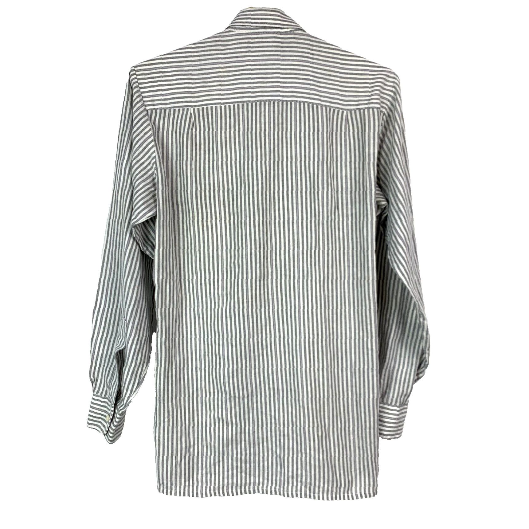 Vintage VINTAGE Basic Elements Shirt Mens Small Gray White Stripe Button-Down Long Sleeve 90s Size US S / EU 44-46 / 1 - 5 Thumbnail