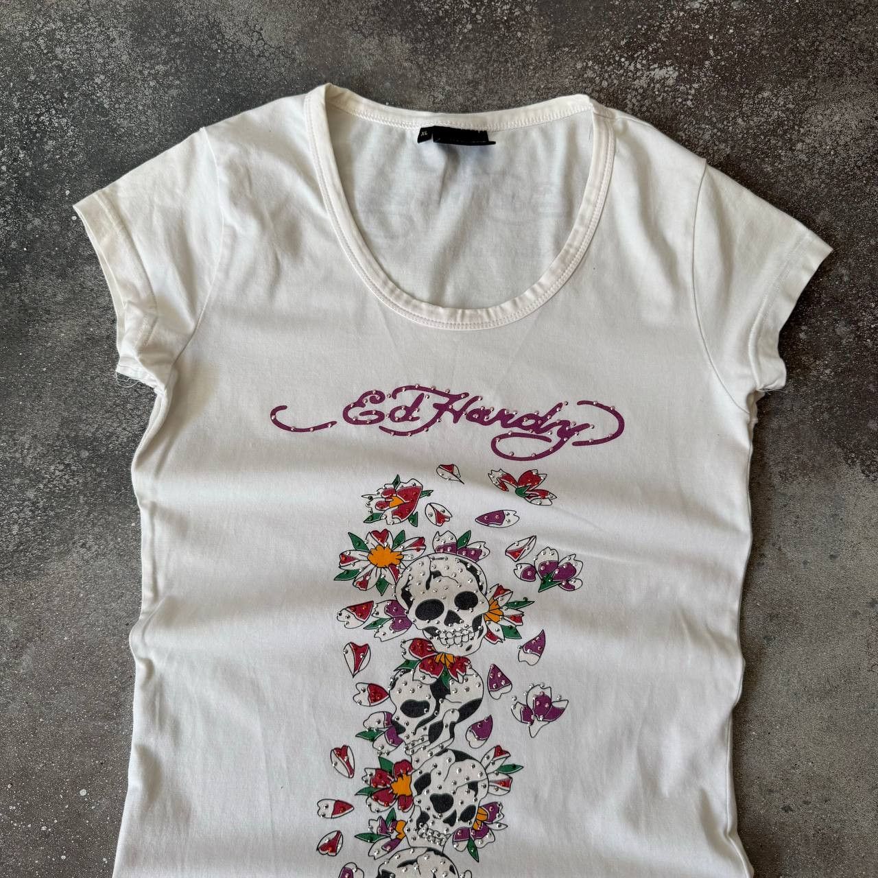 Christian Audigier × Ed Hardy × Vintage Y2K Ed Hardy By Christian Audigier Long T-Shirt / Dress Size L / US 10 / IT 46 - 2 Thumbnail