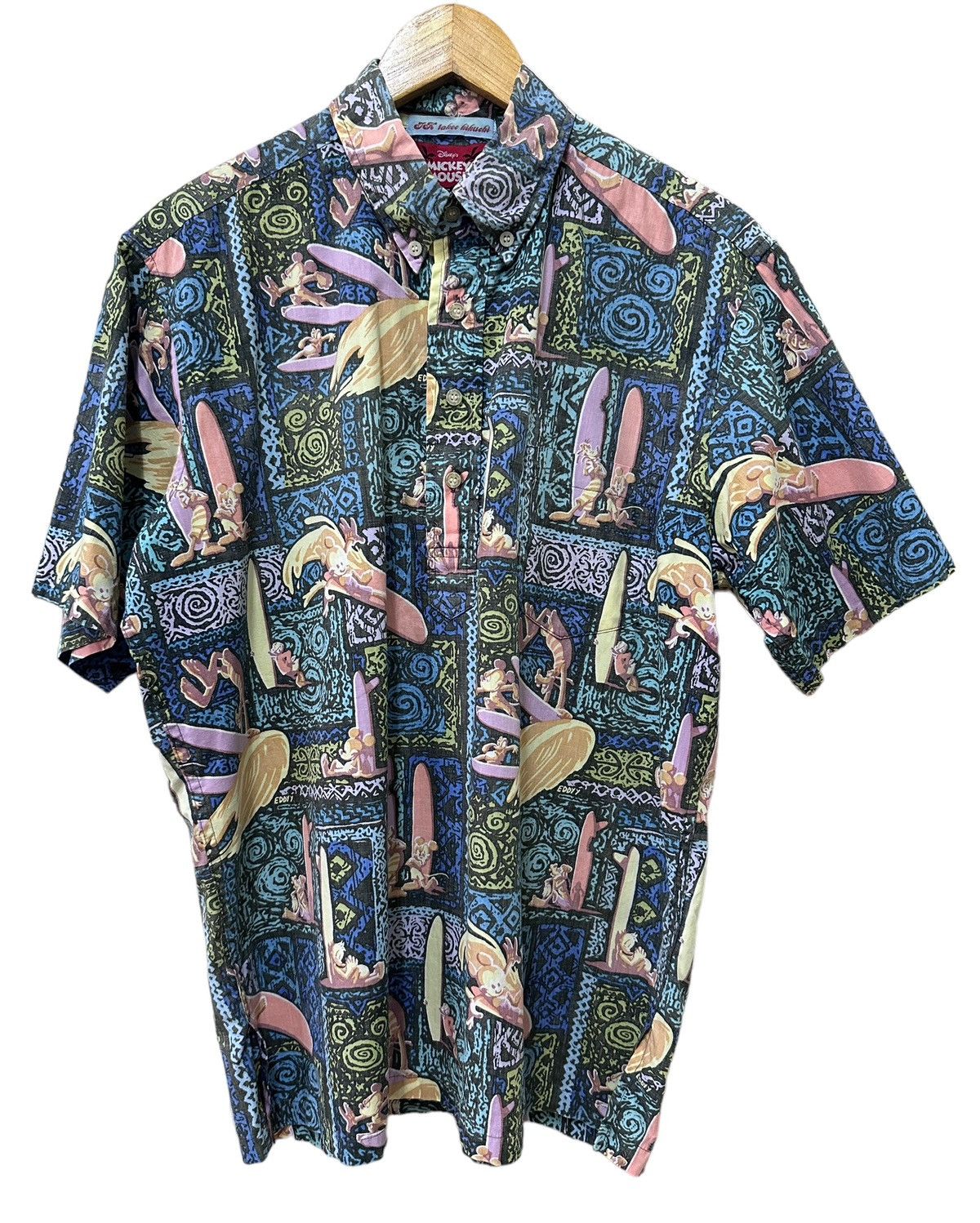 image of Takeo Kikuchi Mickey Mouse Hawaiian Shirts, Men's (Size Medium)