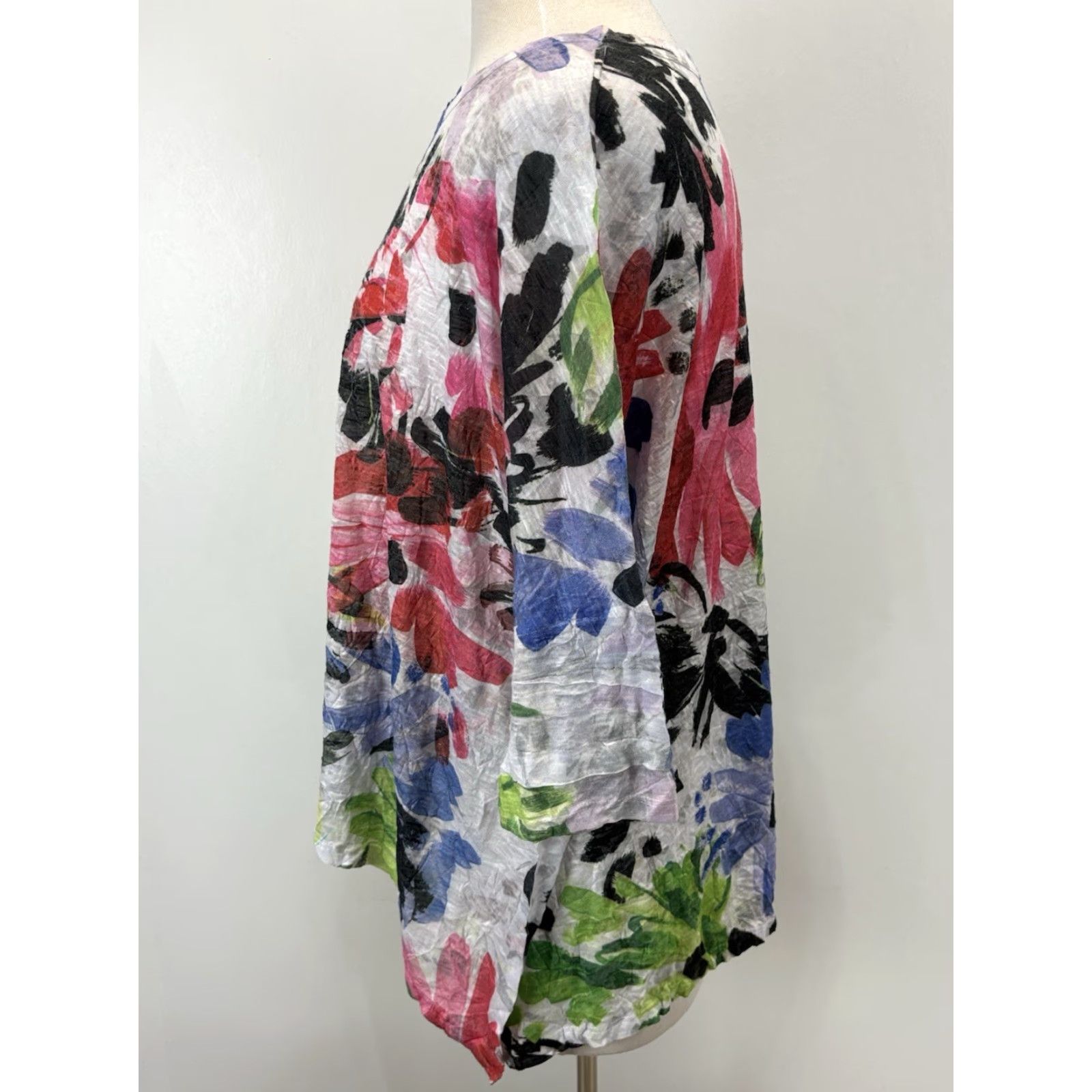 Vintage Jess & Jane Floral Friendship Tunic Top Sz Large Women’s Made USA Crinkle Size L / US 10 / IT 46 - 2 Thumbnail