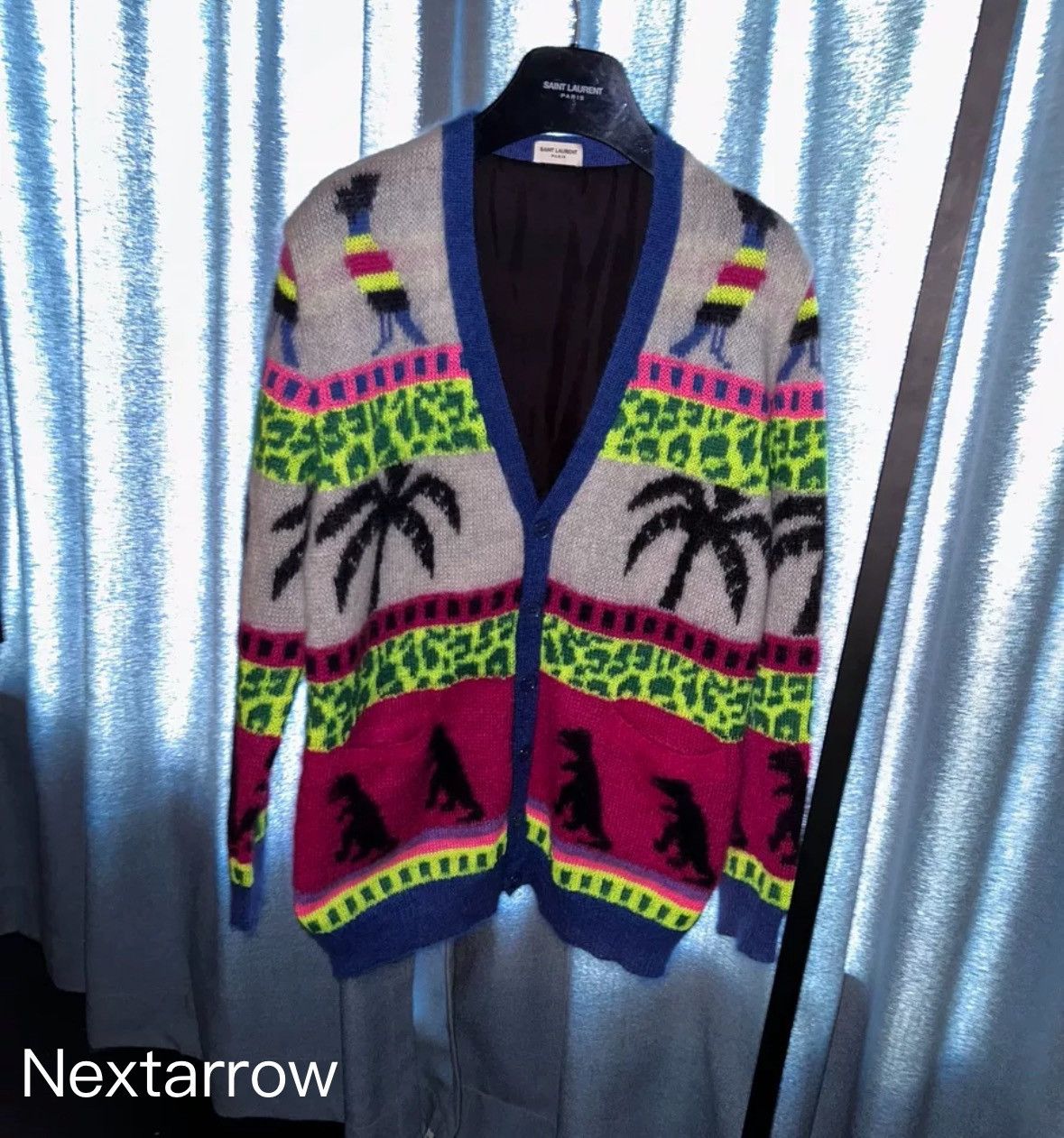 Saint Laurent Paris Saint Laurent Slp16SS Coconut Tree Dinosaur Cardigan shirt Size US XS / EU 42 / 0 - 1 Thumbnail