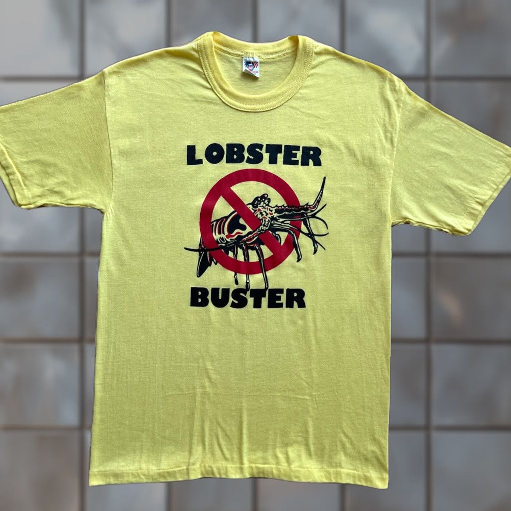 Vintage Vintage Lobster Buster Shirt M Yellow 80s Ocean Nature Funny Summer Streetwear Shirt Mens White? Size US M / EU 48-50 / 2 - 1 Thumbnail