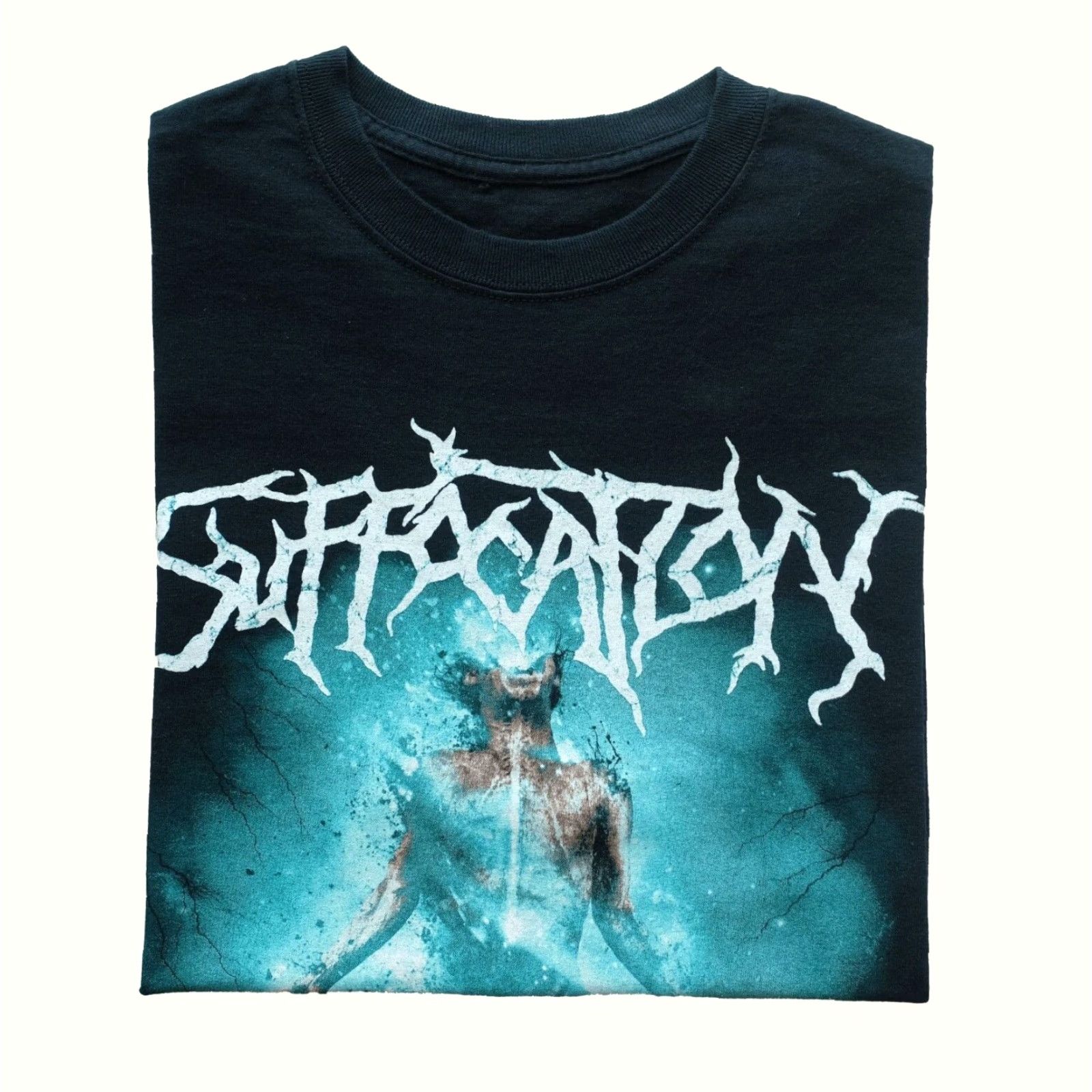 Anvil VINTAGE SUFFOCATION BAND T shirt Metal Tour 90s Y2K Black Mens L Size Short Sleeve Crew Neck Anvil Regular Size US L / EU 52-54 / 3 - 2 Thumbnail