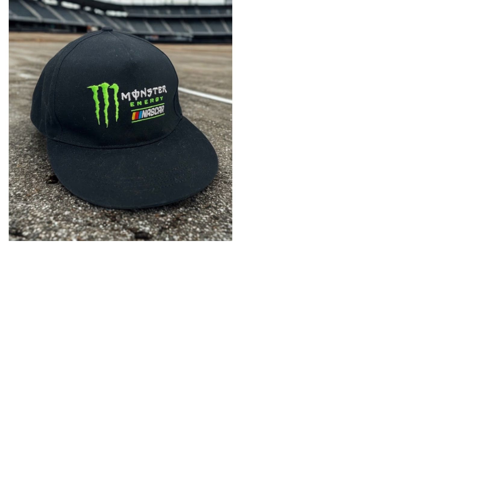 NASCAR Monster Energy NASCAR Snapback Hat Black Green Logo Cap NWOT Adjustable Hat Size ONE SIZE - 9 Thumbnail