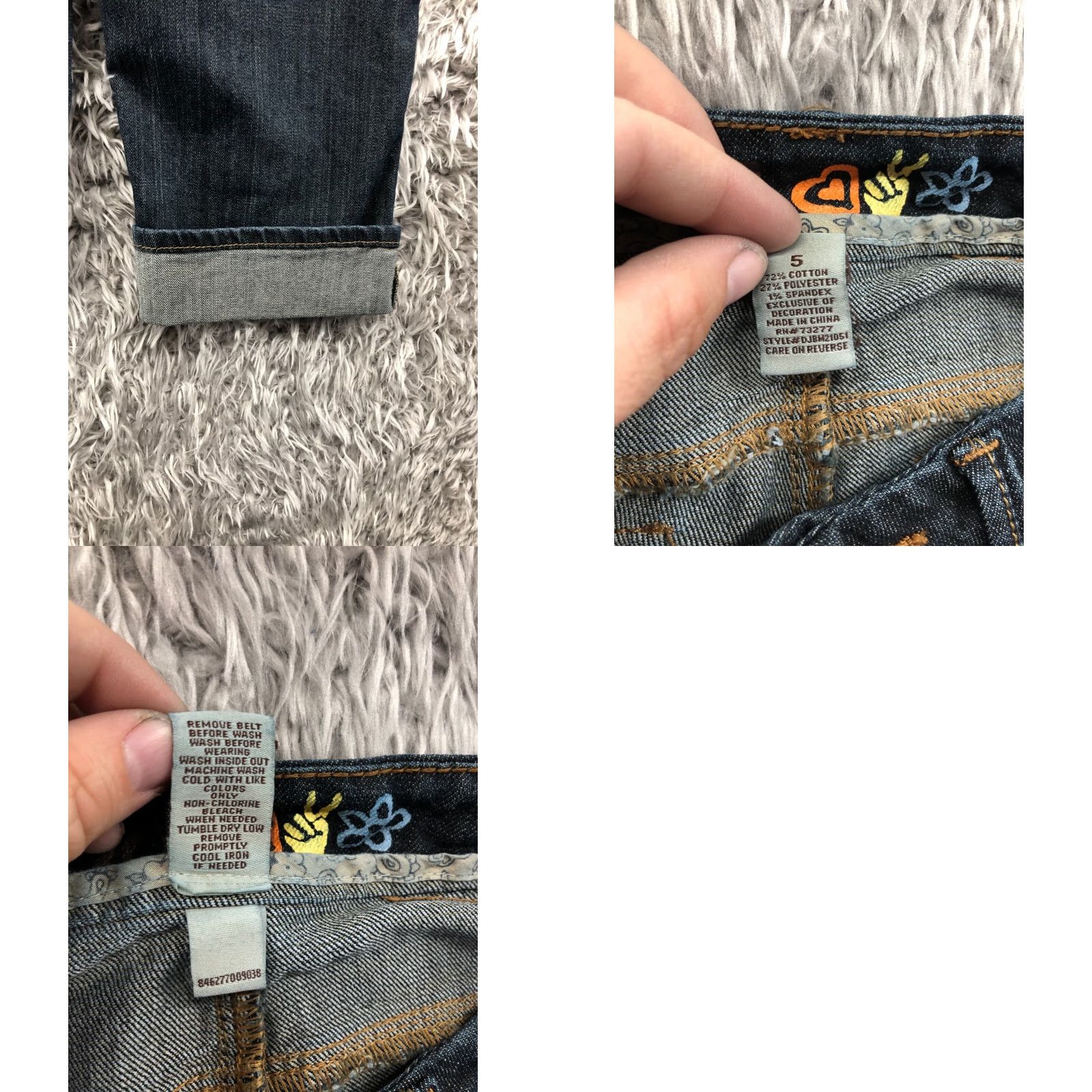 Denime Mudd Cuffed Capri Jeans Size 5 Juniors Low Rise Dark Blue Denim Womens Jeans Capri Rise 28 in Inseam 20 in Button Zipper 5-Pocket Denim Wear Blue Mudd Size 27" / US 4 / IT 40 - 8 Thumbnail