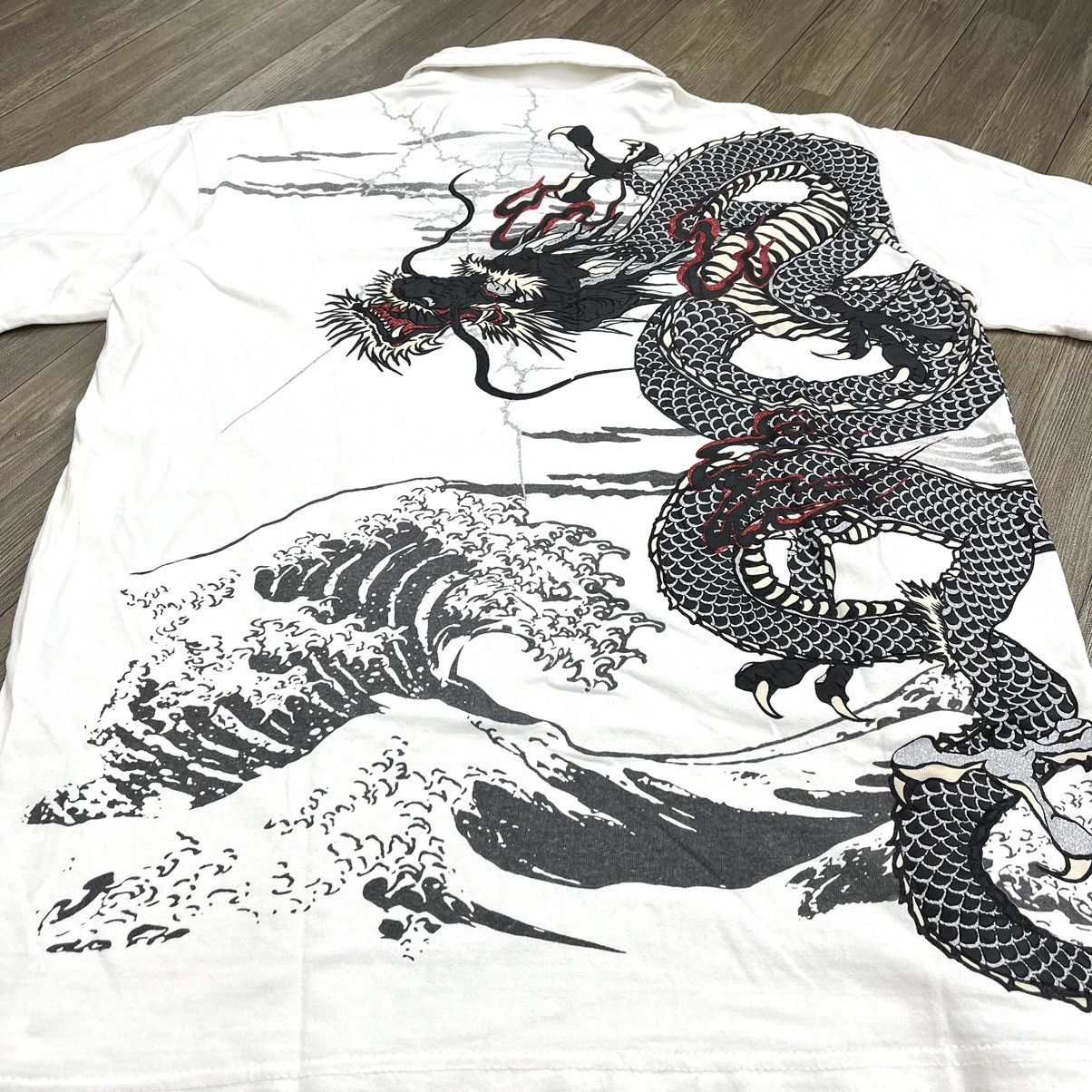 Japanese Brand Cute All Sukajan Dragon Sakura Polo Shirt Size US L / EU 52-54 / 3 - 7 Thumbnail