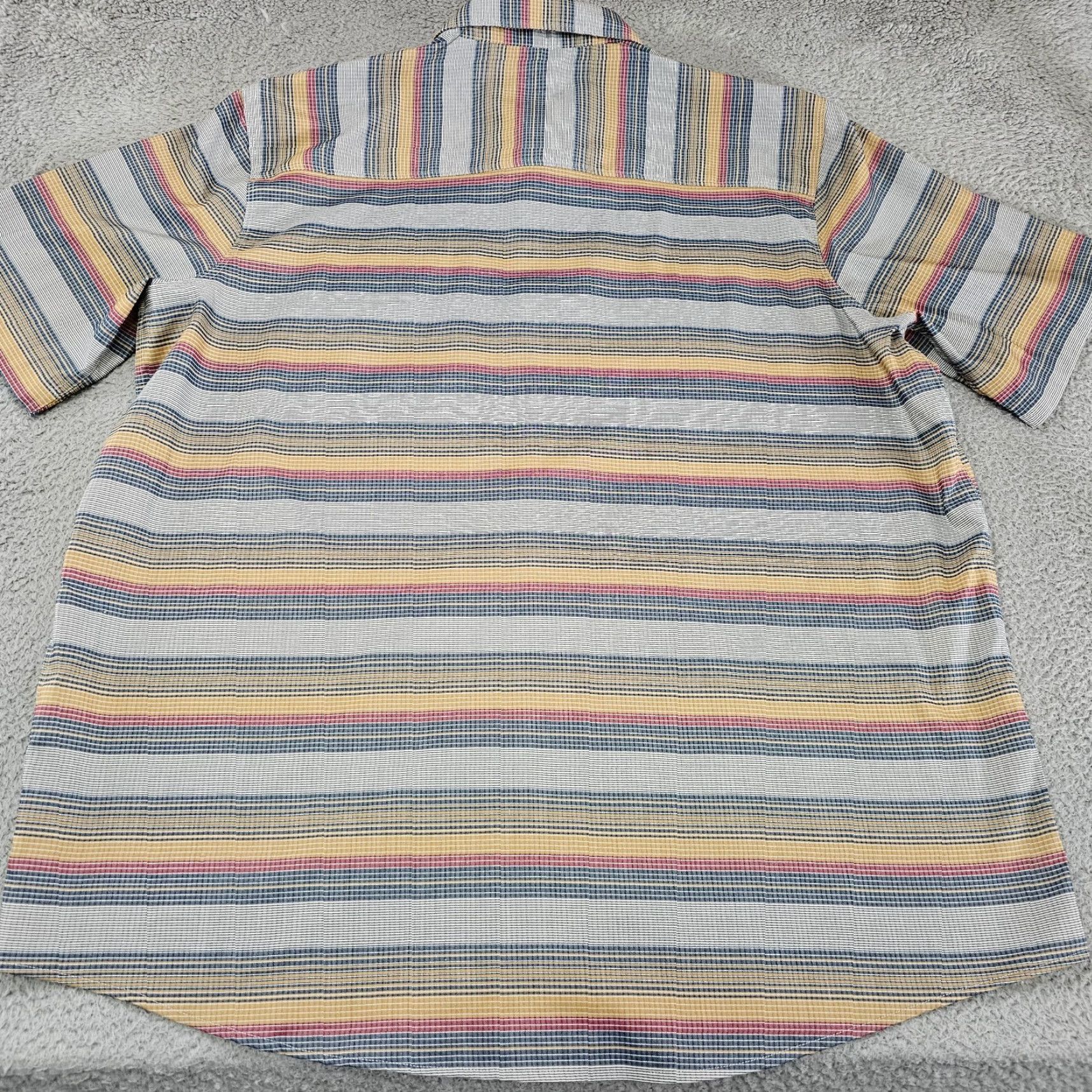Vintage Swiss Tech Shirt Mens XL Gray Striped Short Sleeve Pockets Button-Up Outdoor Casual Shirt Size US XL / EU 56 / 4 - 6 Thumbnail
