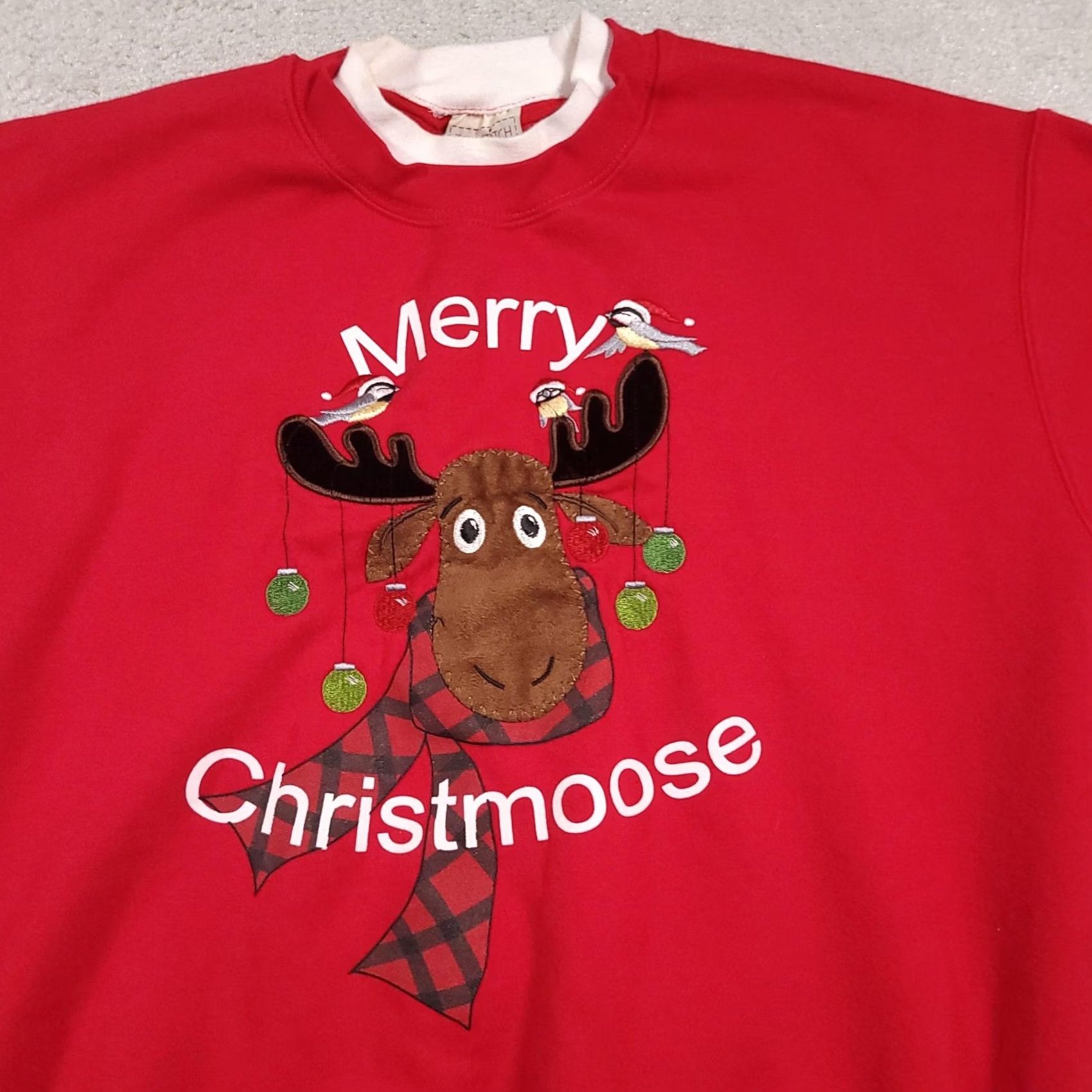 Vintage VINTAGE Top Stitch Merry Christmoose Sweatshirt Women's XL Red Christmas Moose Novelty Pullover Size XL / US 12-14 / IT 48-50 - 3 Thumbnail