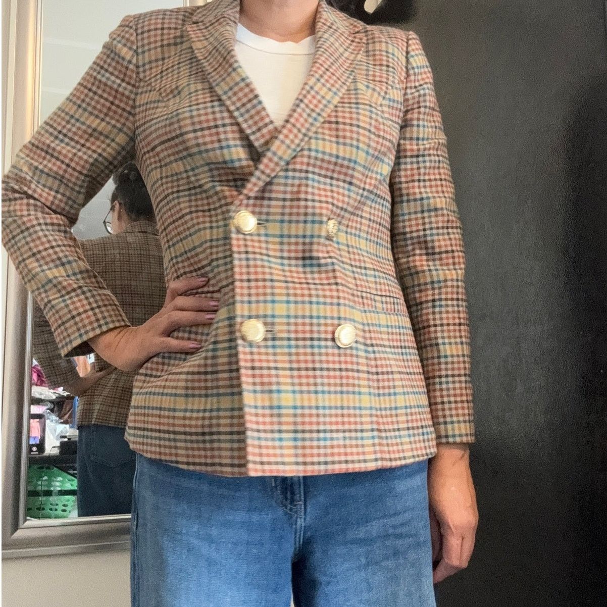 Other International Concepts plaid double breasted Blazer sz XS Size XS / US 0-2 / IT 36-38 - 9 Thumbnail
