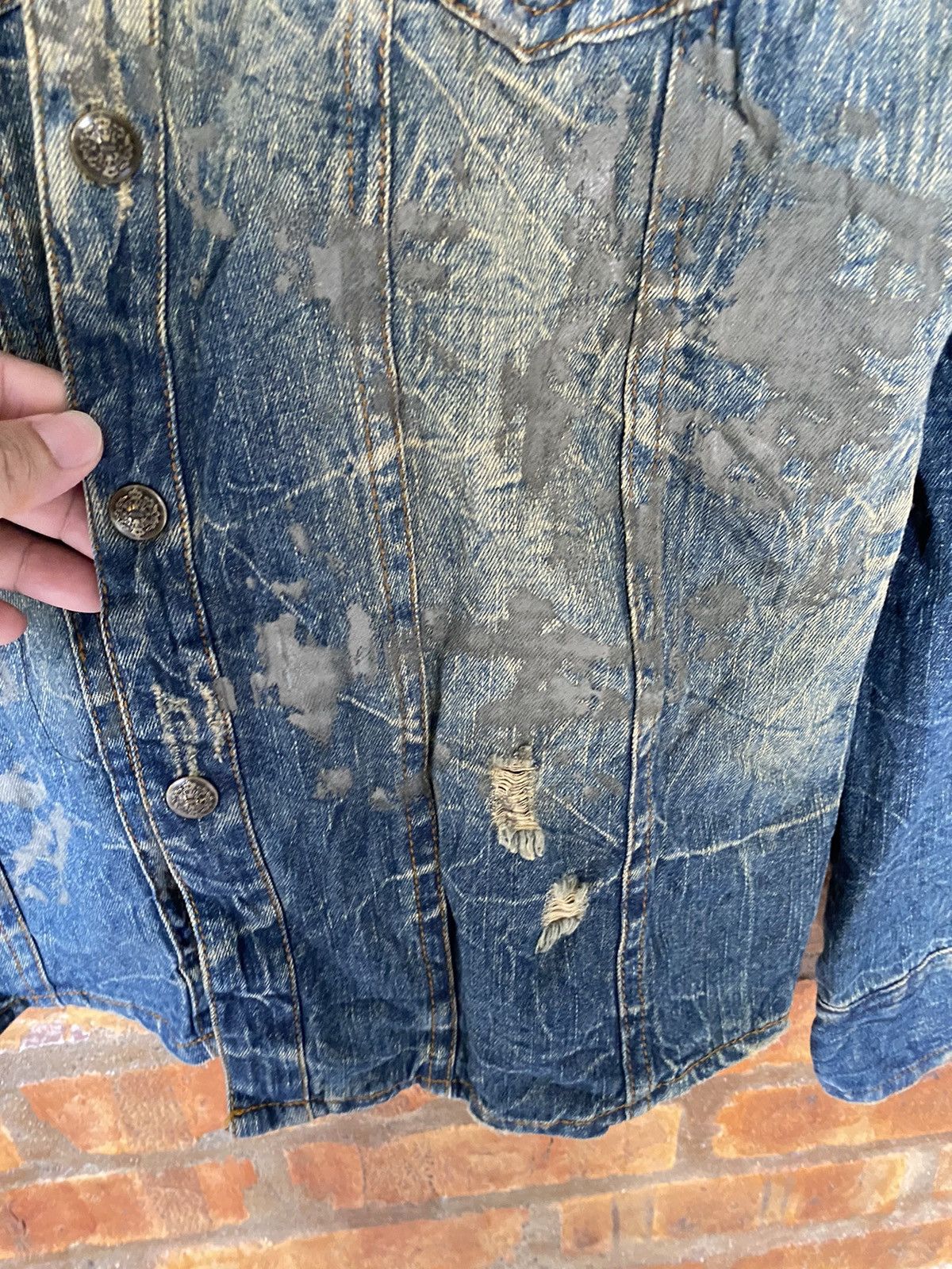 In The Attic Distressed mud wash zipper hoodie Punk button up Size US M / EU 48-50 / 2 - 12 Thumbnail