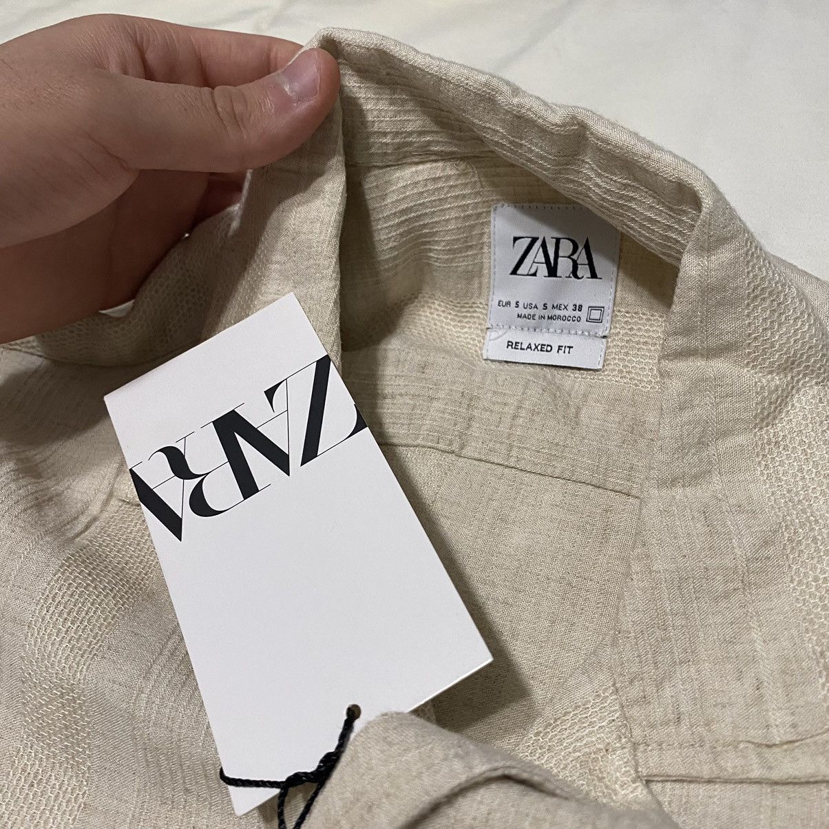 Zara White Viscose Linen Textured Shirt Size US S / EU 44-46 / 1 - 6 Thumbnail
