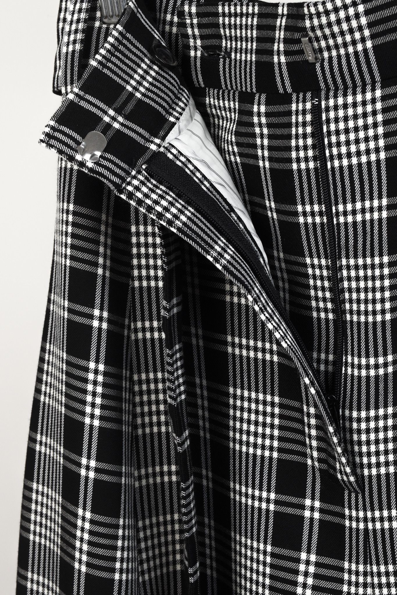 Max Mara Max Mara Weekend Black White Plaid Wide Leg Pant Size 34" / US 12 / IT 48 - 10 Thumbnail