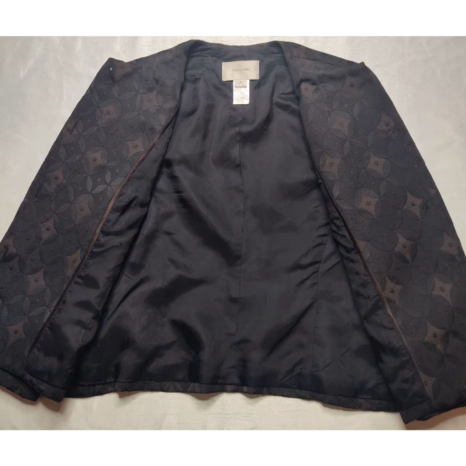 Vintage Sunny Choi Women Skirt Suit 2-Piece Brown Black Geo Pattern Size 10 Career Set Sh Size 32" / US 10 / IT 46 - 3 Thumbnail