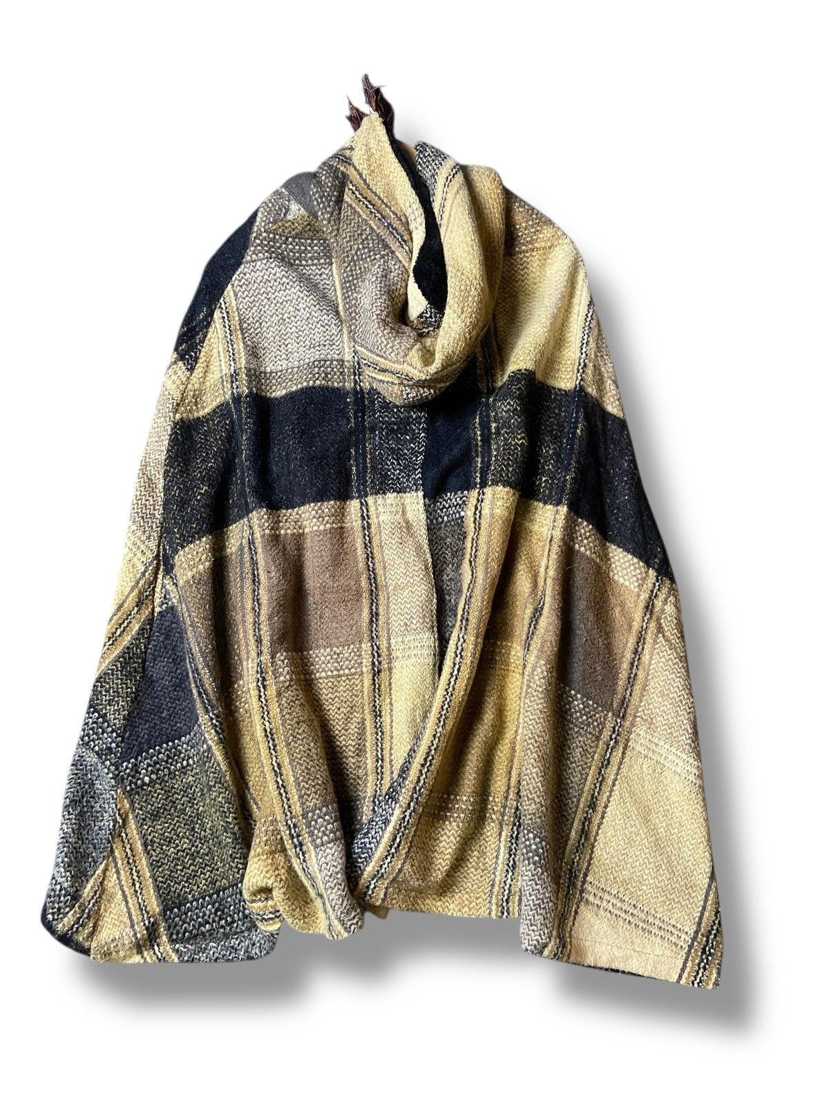 Japanese Brand × Vintage Amina Japanese Brand Checkered Hooded Ponchos (126) Size US XXL / EU 58 / 5 - 2 Thumbnail
