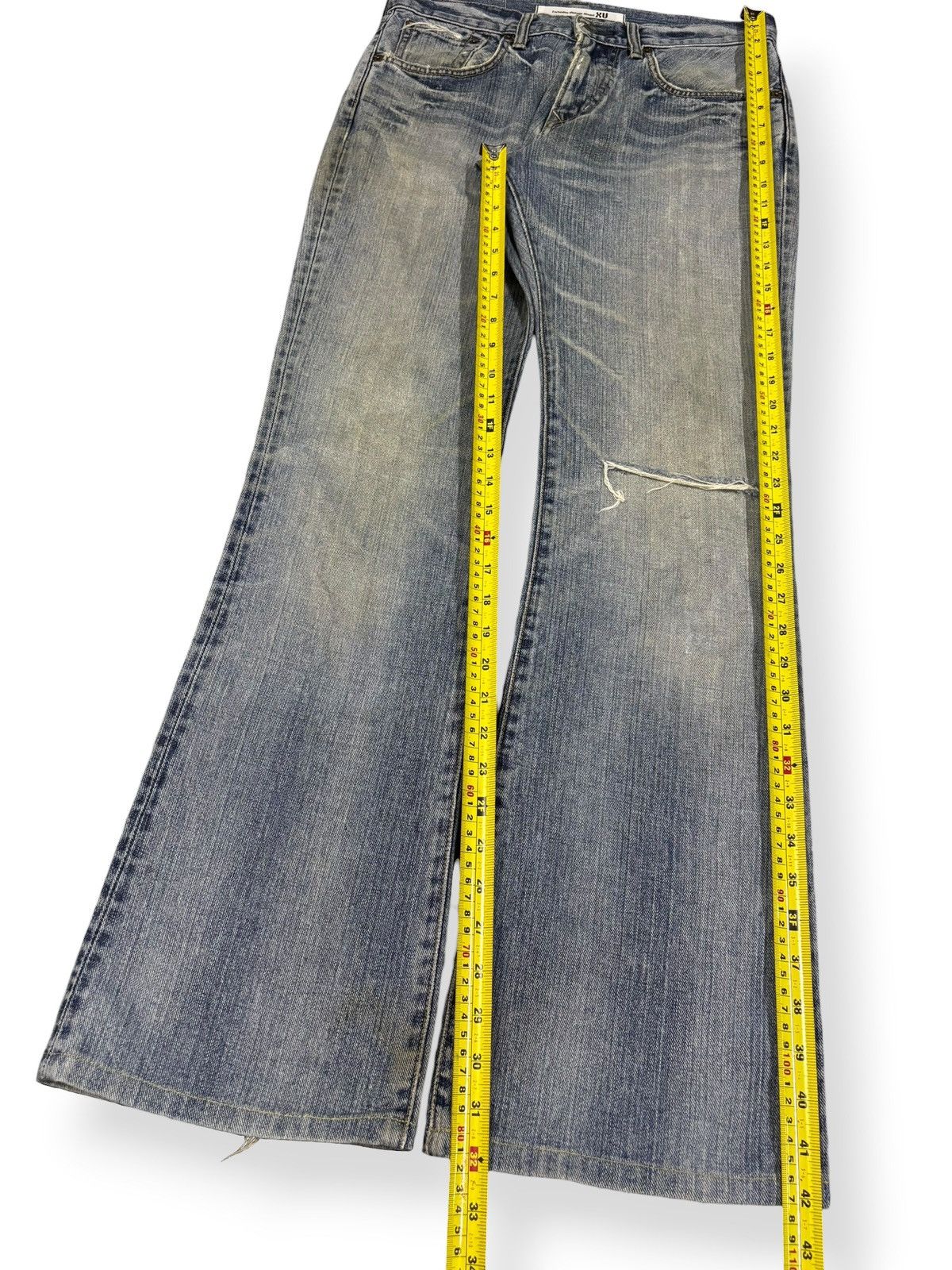 Edwin Vintage Edwin XV Mud Wash Flare Distressed Grunge Jeans Size US 31 - 14 Thumbnail