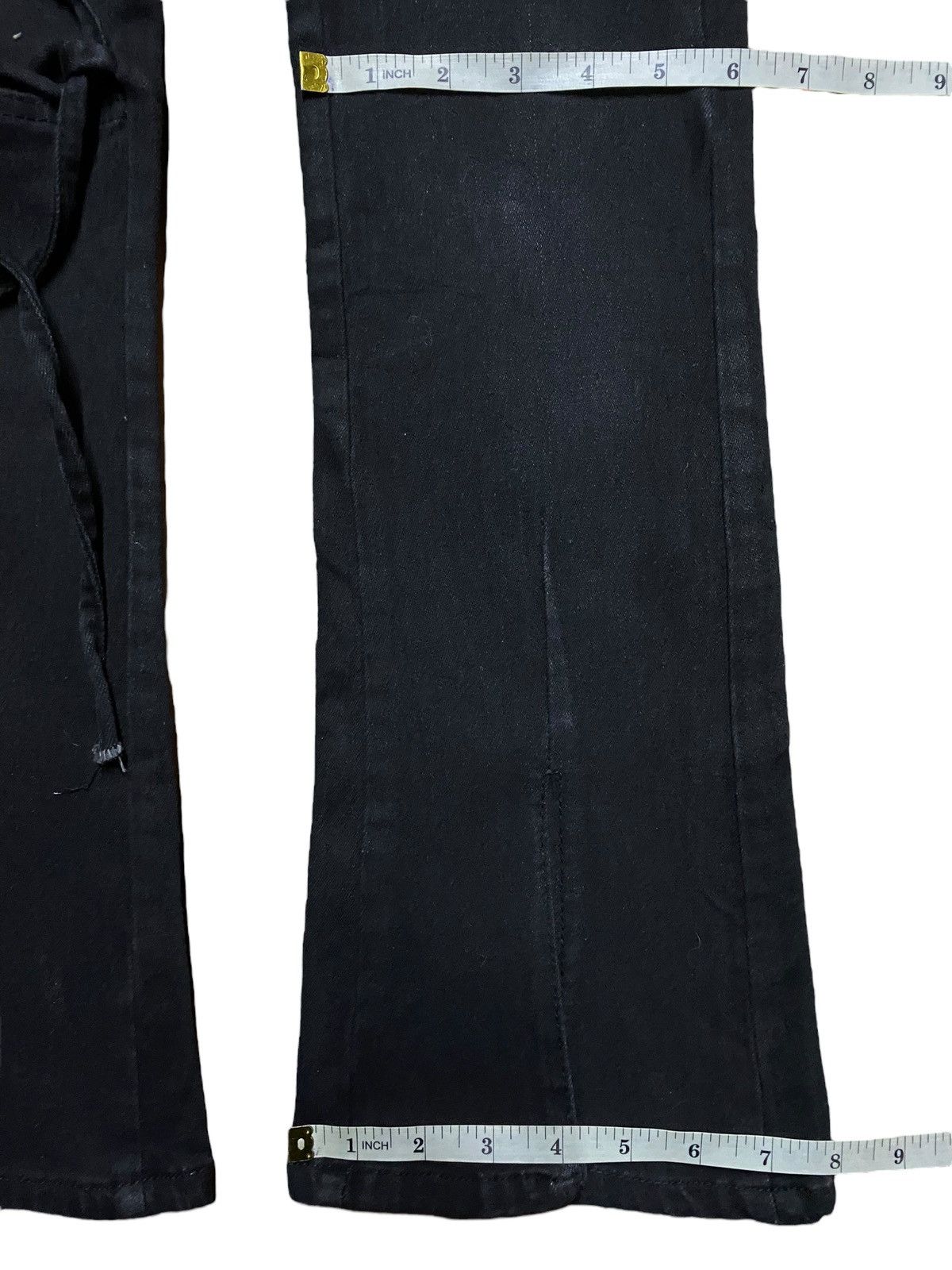 Japanese Brand Vintage Japanese Brand Black Denim lace Up knee Flare Jeans Size US 27 - 14 Thumbnail