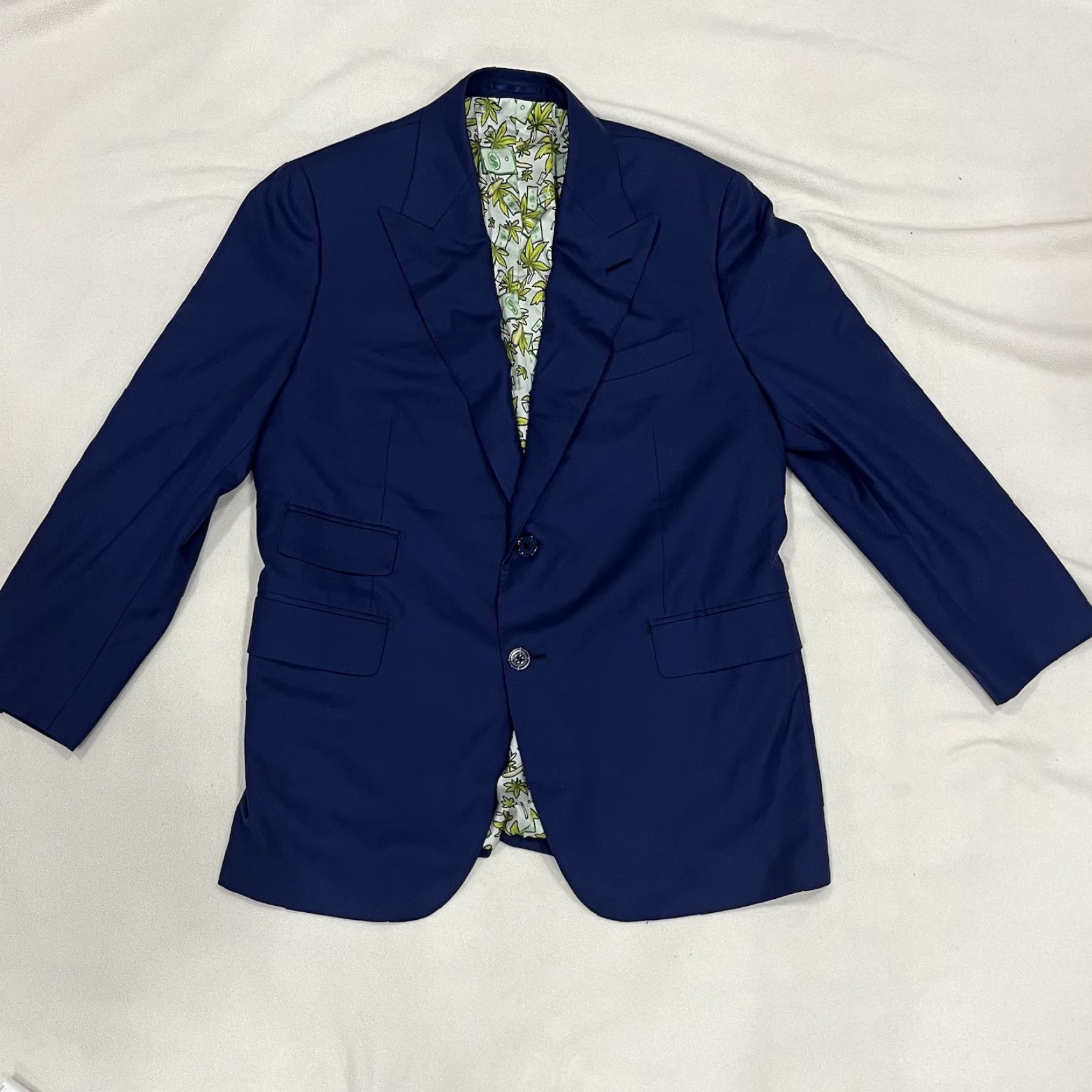Vintage Andrew Lock Blazer Blue Custom 2-Button Single Breasted Jacket 40 Wool Regular Men Blazer Size 40R - 2 Thumbnail