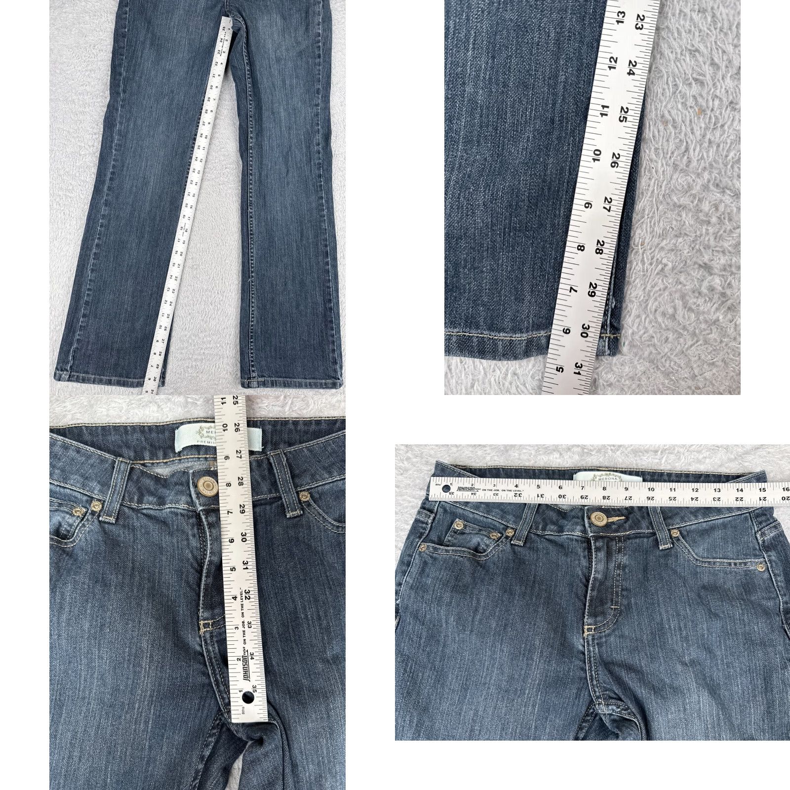 Merona VINTAGE Merona Women's Jeans Bootcut Low Rise 30x31 Denim Cotton Blend Blue 90s Womens Size 30" / US 8 / IT 44 - 8 Thumbnail