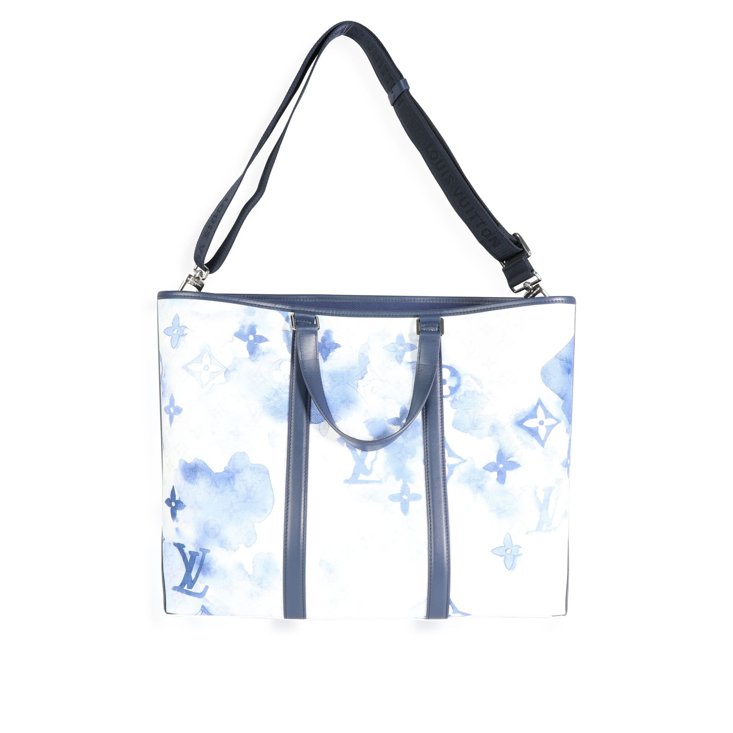 image of Louis Vuitton Limited Edition Blue Watercolor Monogram Coated Canvas New Tote Gm, Women's