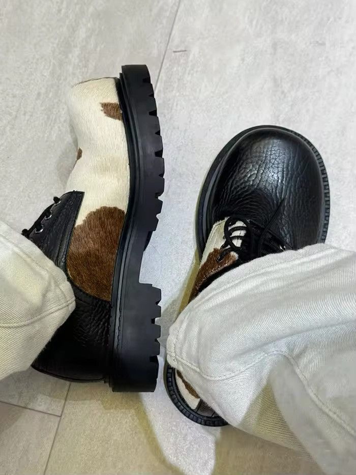 Other Streetwear Design High Street Cow Print Casual Leather Boots Size US 10.5 / EU 43-44 - 8 Thumbnail