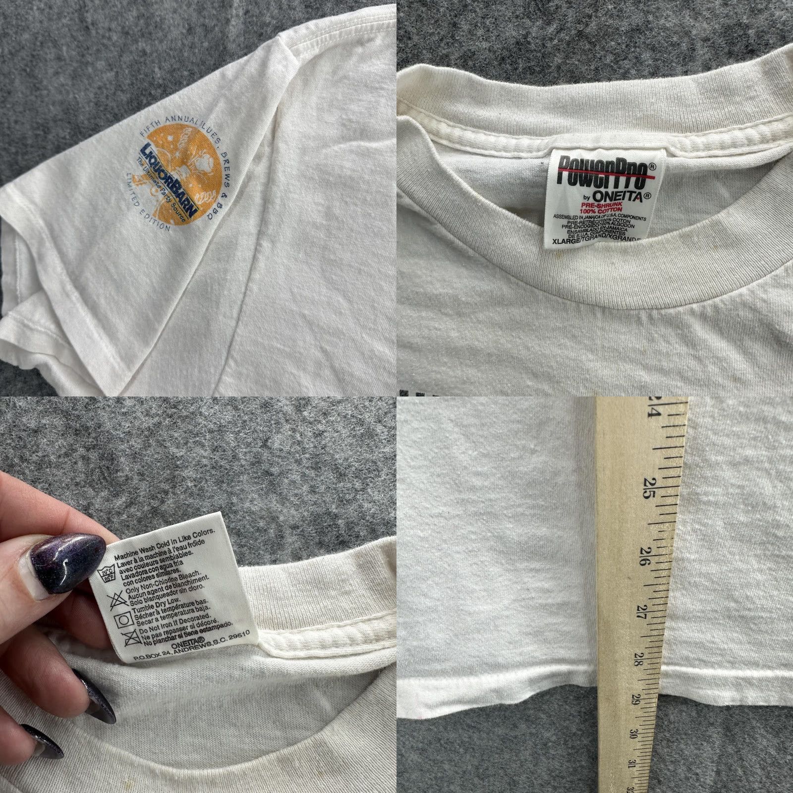 Vintage VINTAGE Oneita Blues Brews BBQ T-Shirt Mens XL White Music Festival 90s Tee Size US XL / EU 56 / 4 - 8 Thumbnail