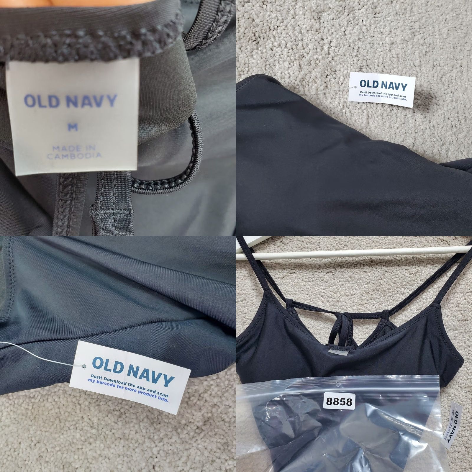 Old Navy Old Navy Womens Medium Black Stretch Adjustable Strap Swimsuit Size ONE SIZE - 9 Thumbnail