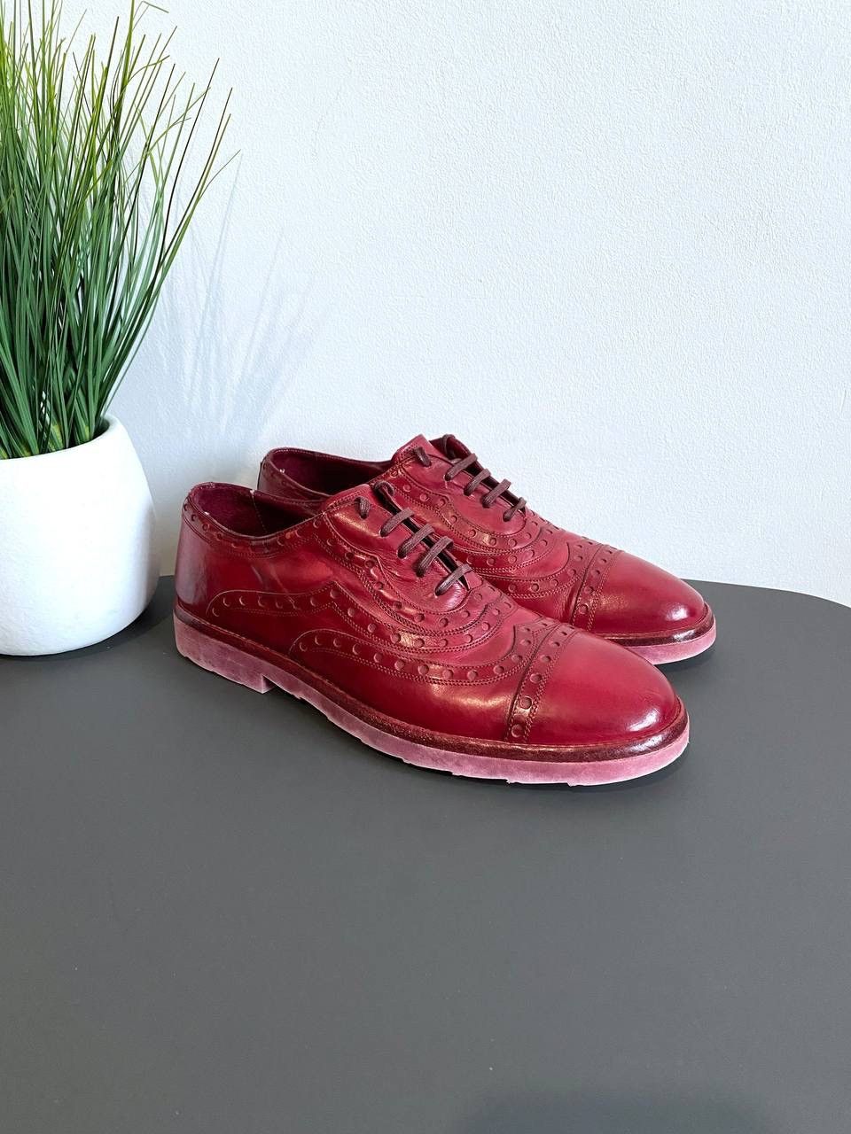 Dolce & Gabbana Dolce&Gabbana Men’s Shoes Red Leather Made in Italy, EU 41 Size US 8 / EU 41 - 3 Thumbnail