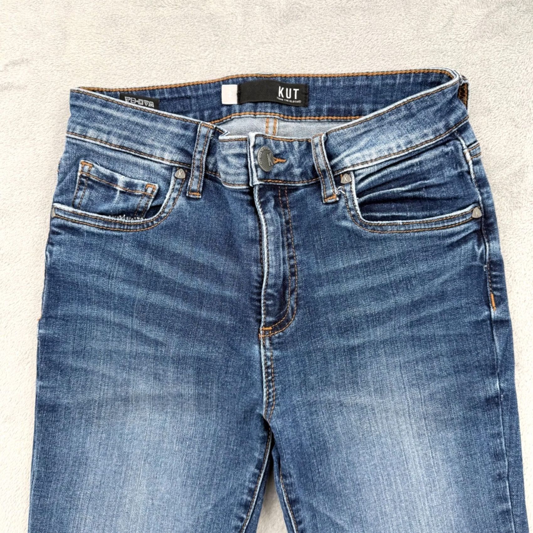Vintage Kut from the Kloth Donna High Rise Skinny Jeans Dark Wash Blue Denim Size 2 Size 26" / US 2 / IT 38 - 3 Thumbnail