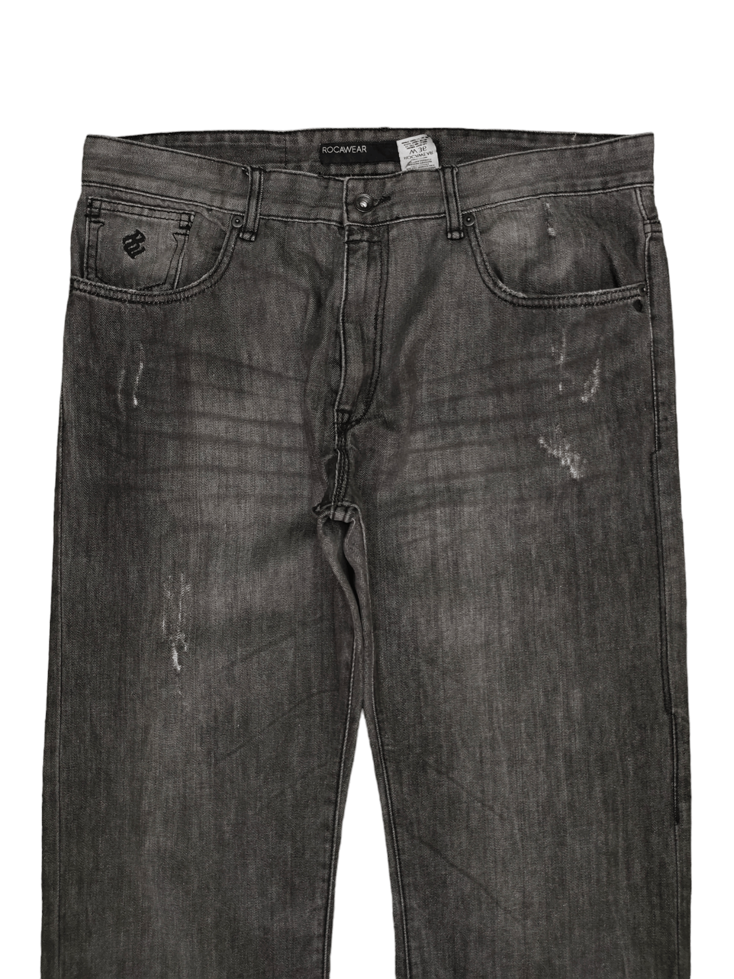 Rocawear Baggy Jeans Rocawear Distress Denim Wide Leg Classic Fit Y2k Size US 36 / EU 52 - 2 Thumbnail