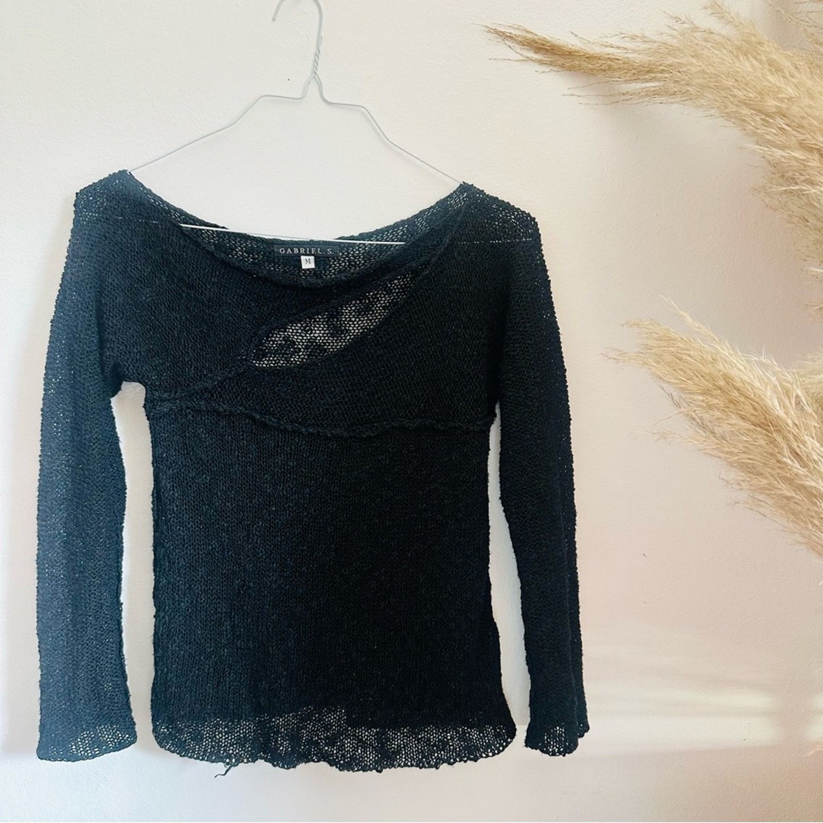 Vintage VINTAGE GABRIEL S Y2K Cutout Hand Knit Pullover Sweater Top Size M / US 6-8 / IT 42-44 - 2 Thumbnail