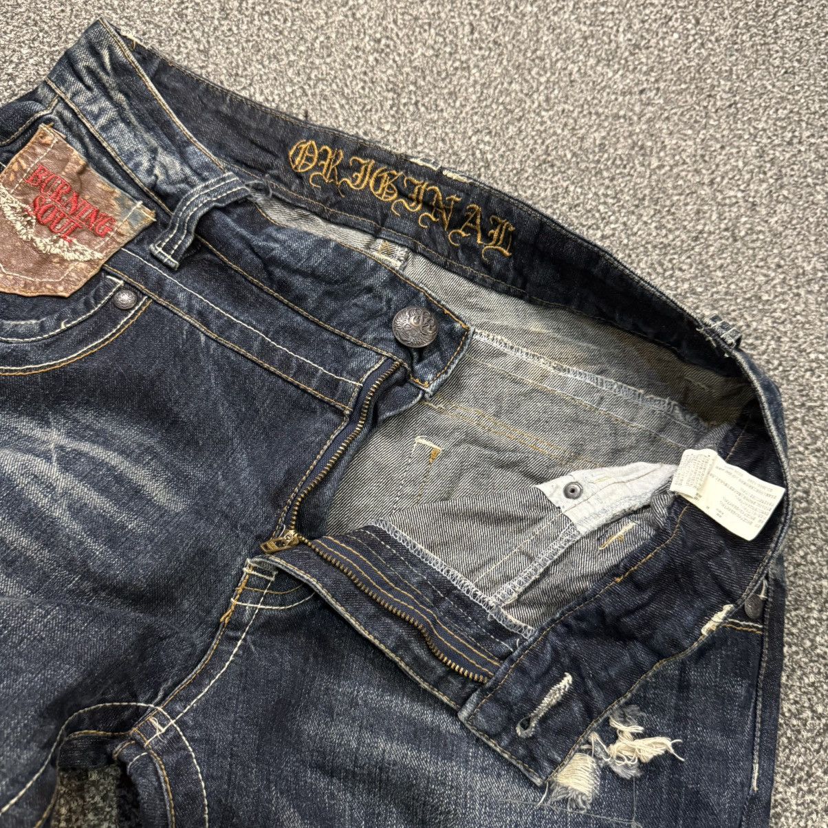 If Six Was Nine Insane Japanese Leather Flared Sick Soul Distressed Y2K LGB Size US 34 / EU 50 - 17 Thumbnail