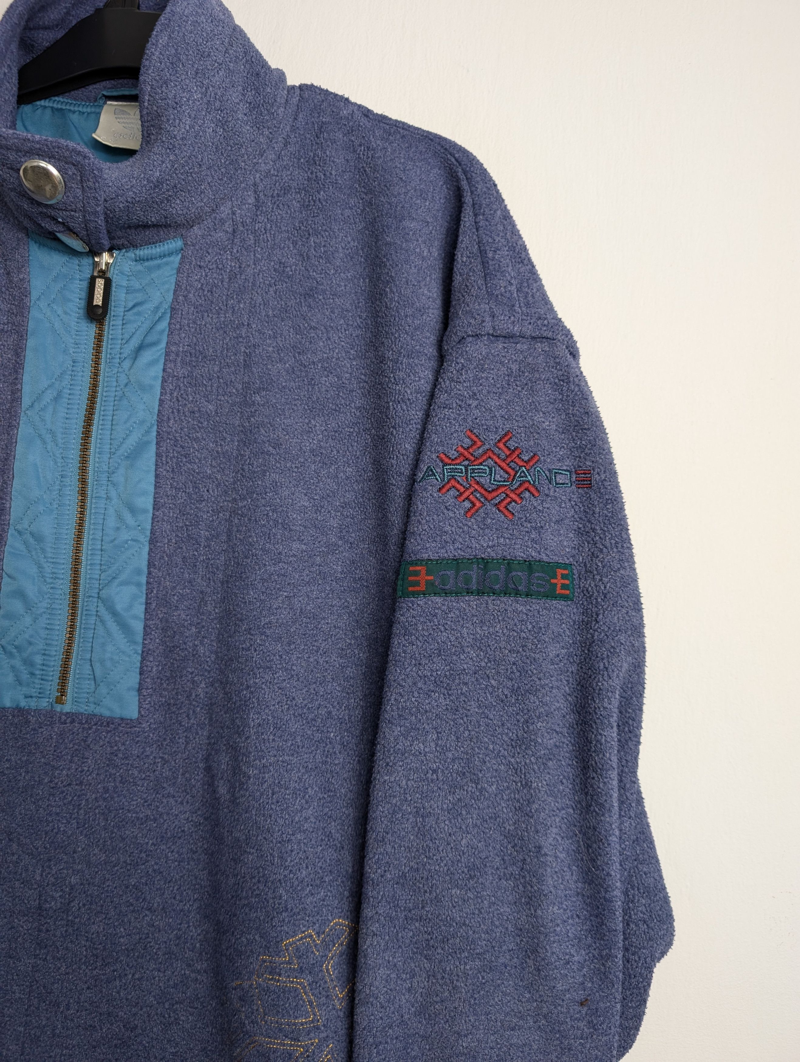 Adidas Vintage 90s Fleece Quarter Zip Gorpcore Boxy Retro