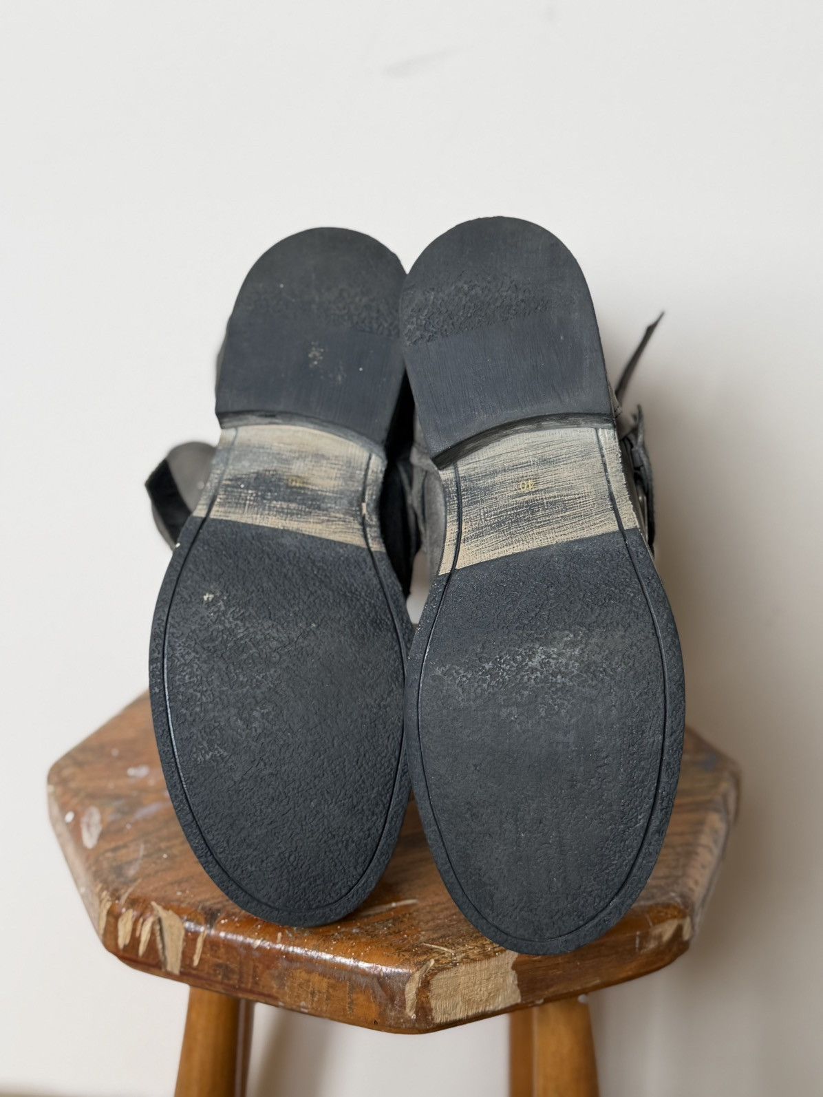 Japanese Brand Black Suede Distressed belted Ankle boots Vintage A.S. 98 Size US 8 / EU 41 - 13 Thumbnail