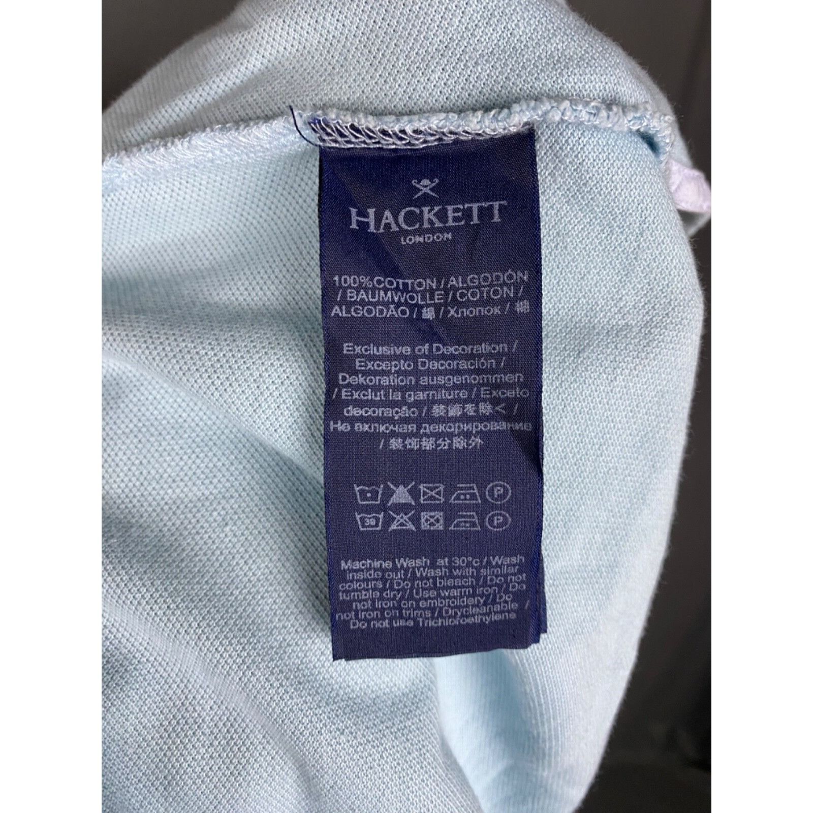 Hackett MINT! Hackett Small Logo Men's Light Blue Polo T-Shirt Size Size US M / EU 48-50 / 2 - 12 Thumbnail