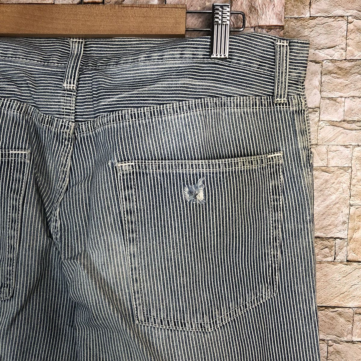 GU GU Grey Stripe Casual Pants #A346 Size US 33 - 18 Thumbnail