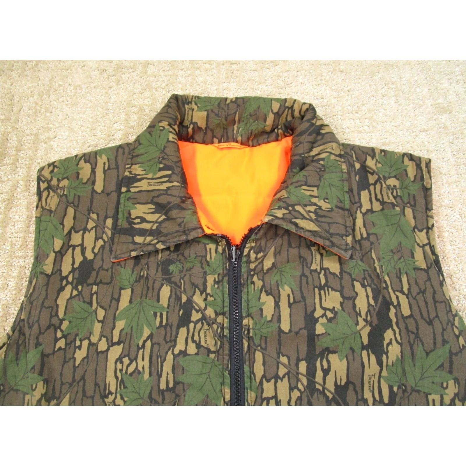 Bark Winchester Vest Men Large Green Camo Neon Tree Bark Hunting Full Zip Reversible Size US L / EU 52-54 / 3 - 2 Thumbnail