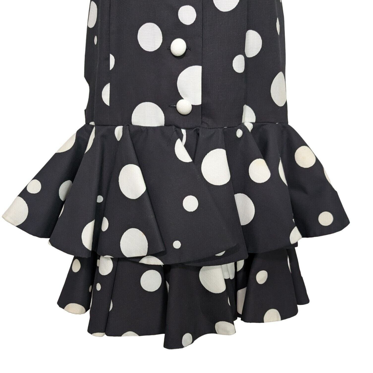 Other Vintage 80s Victor Costa Polka Dot Dress Womens Size 8 Black Size M / US 6-8 / IT 42-44 - 3 Thumbnail