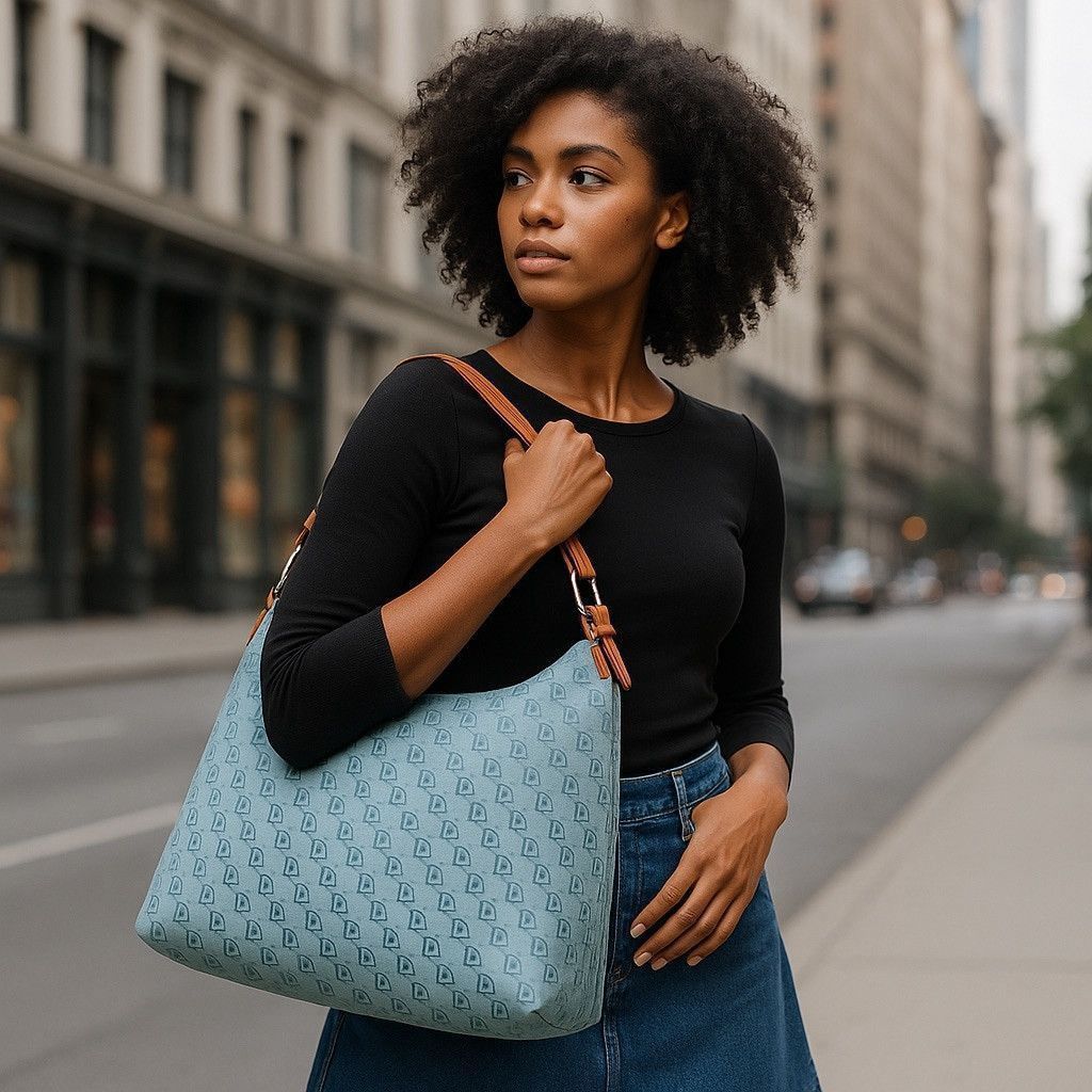 Dooney & Bourke Dooney & Bourke Light Blue Monogram Shoulder Bag | DB Logo Size ONE SIZE - 2 Thumbnail