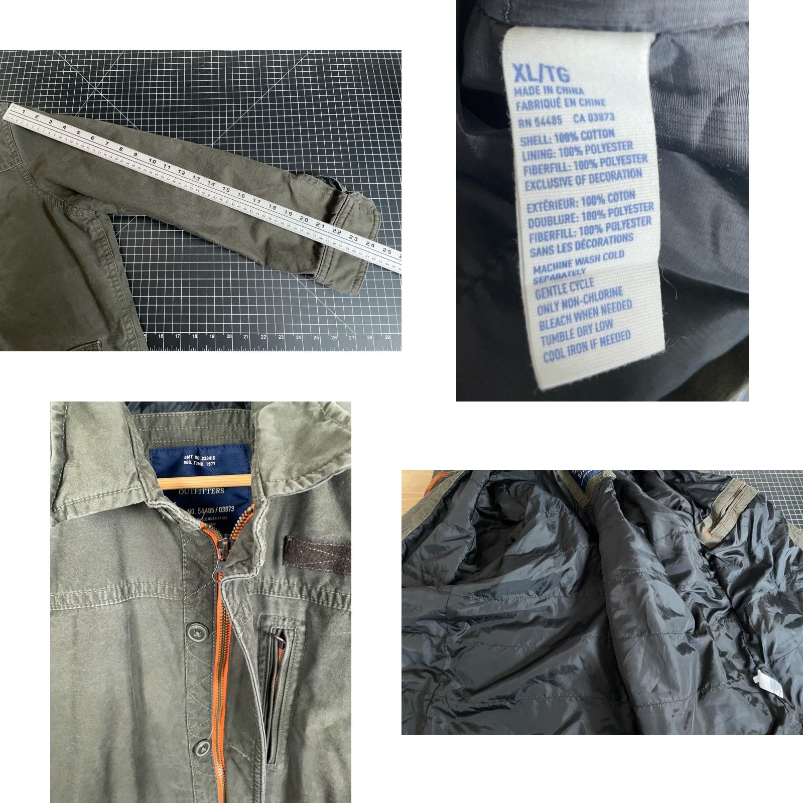 American Eagle Outfitters American Eagle Outfitters Military Jacket Men's XL Green Zip Up Insulated Size US XL / EU 56 / 4 - 8 Thumbnail