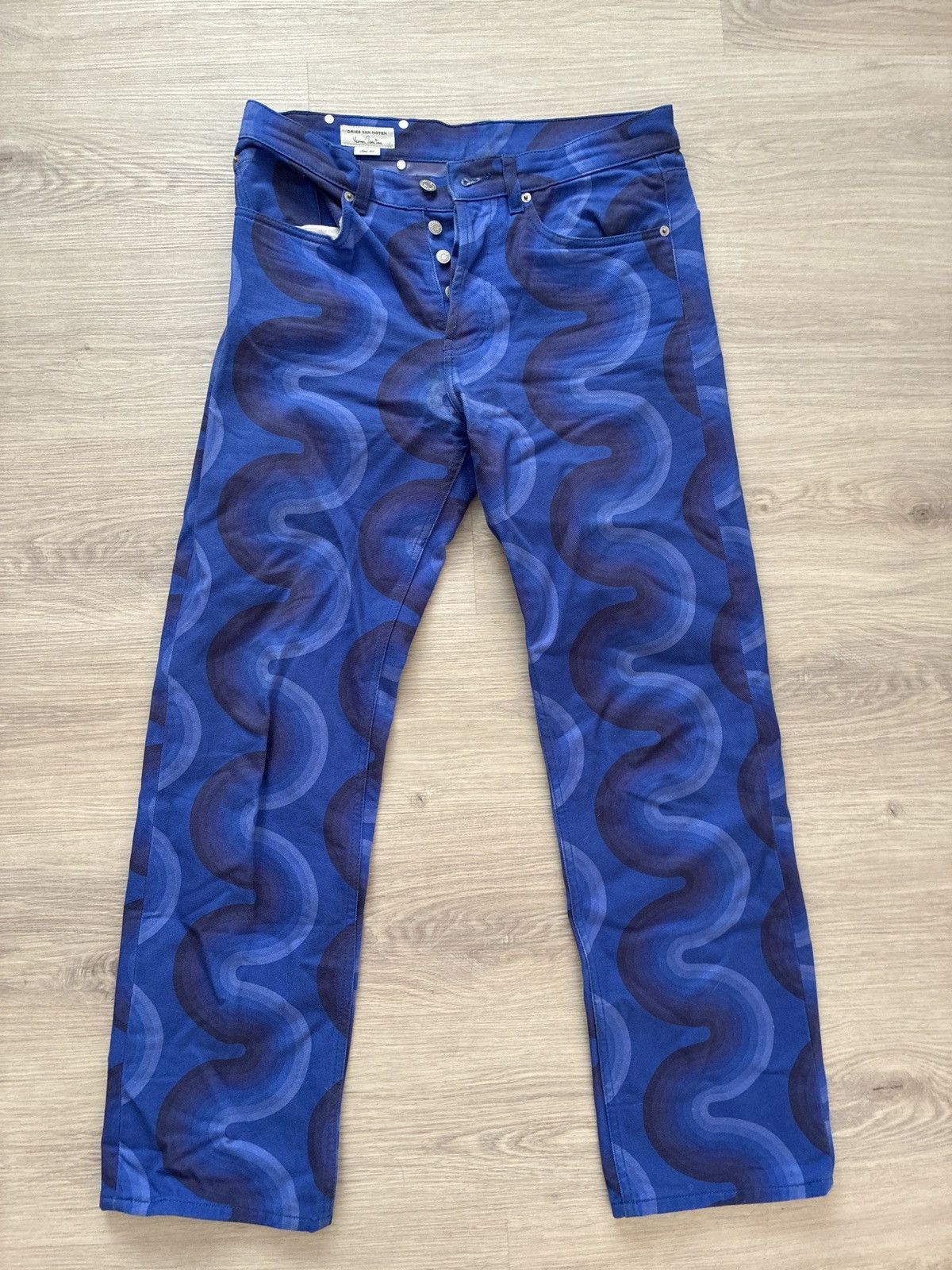 Dries Van Noten Dries Van Noten x Verner Panton SS19 Blue Wave Jeans Size US 30 / EU 46 - 1 Thumbnail