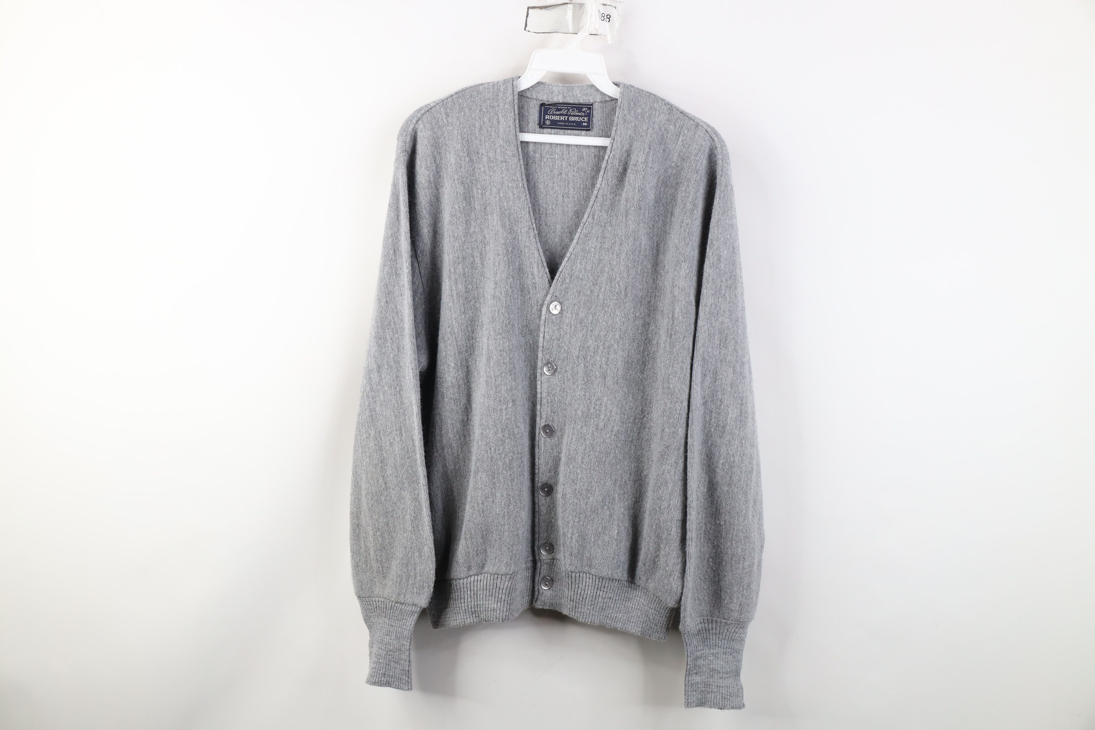 Vintage Vintage 70s Streetwear Cobain Knit Cardigan Sweater Gray USA Size US M / EU 48-50 / 2 - 1 Thumbnail
