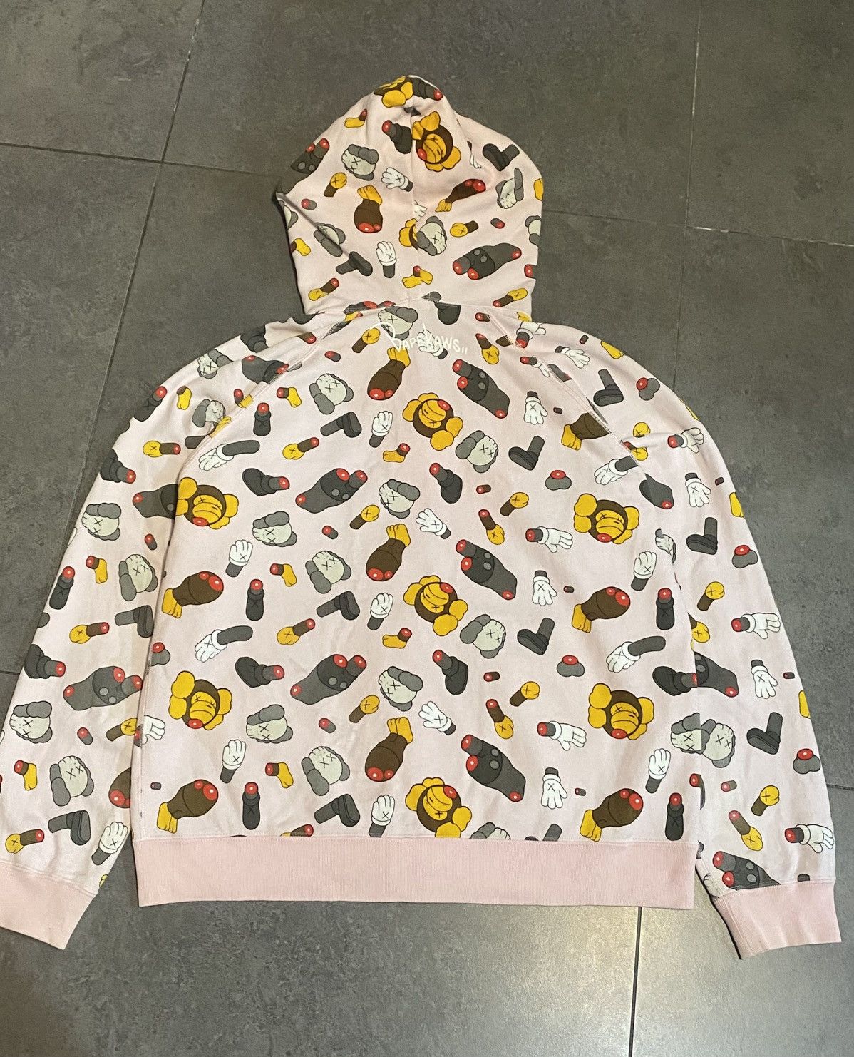 Bape Bape X Kaws Distress Baby Milo Slaughter Full Zip Hoodie Size US S / EU 44-46 / 1 - 2 Thumbnail