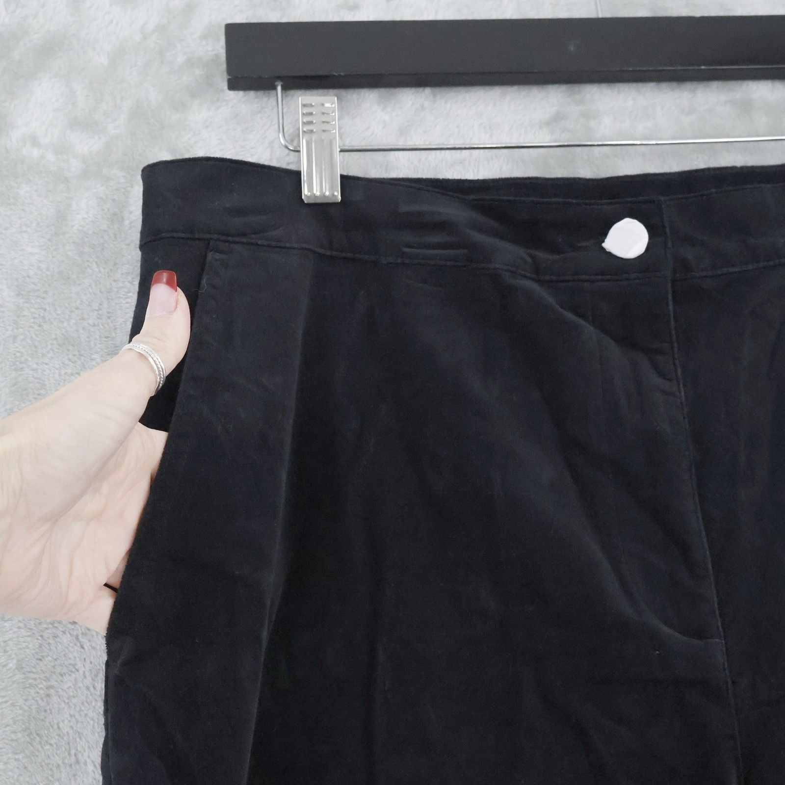 Eileen Fisher Eileen Fisher Velveteen Wide Leg Ankle Pants Womens XL Black Size 37" - 7 Thumbnail