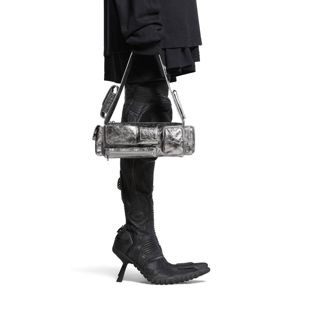 Balenciaga o1srvl11e0825 Size: OS / Superbusy XS Sling Bag Metallized Size ONE SIZE - 3 Thumbnail