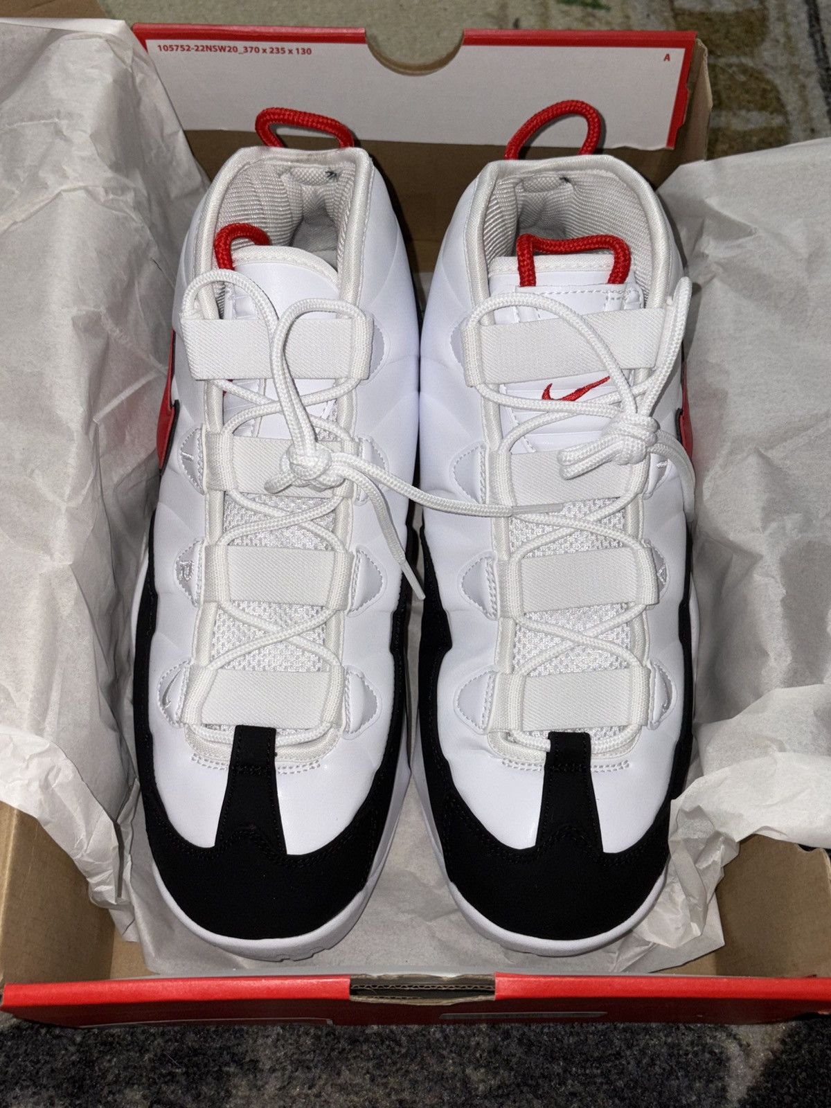 Nike Nike Air Max Uptempo 95 White Red Black Size US 11.5 / EU 44-45 - 3 Thumbnail