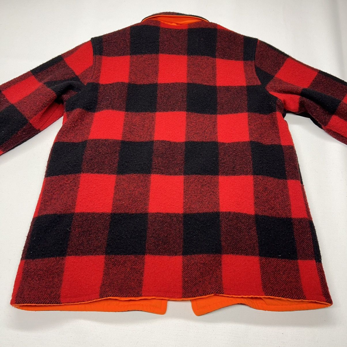 Vintage × Woolrich Woolen Mills VTG Woolrich Jacket Red Plaid Reversible Coat Blaze Wool Size US L / EU 52-54 / 3 - 7 Thumbnail